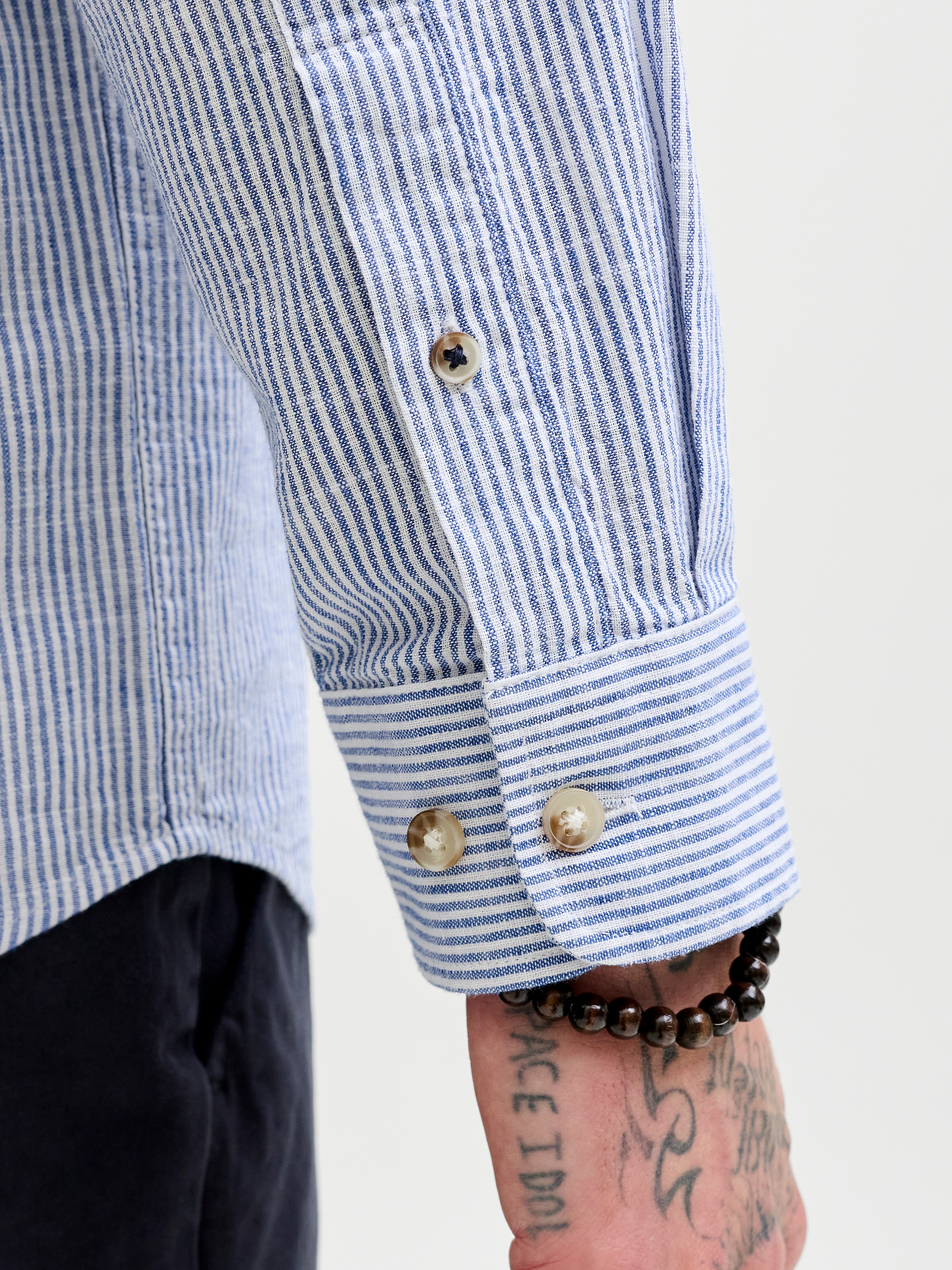 Jack & Jones Chemise à Manches Longues Esummer Linen Blend Band Infinity / Stripes 2XL Homme 3