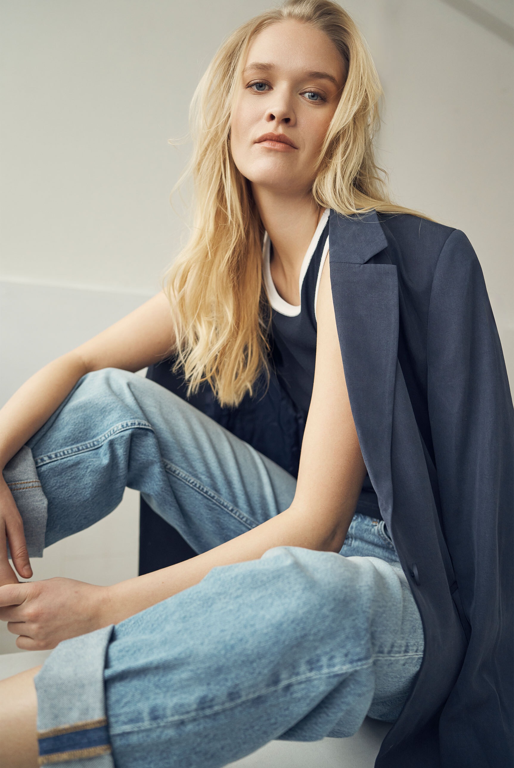 SENSES.THE LABEL Jackenblazer, mit leichtem Glanz
