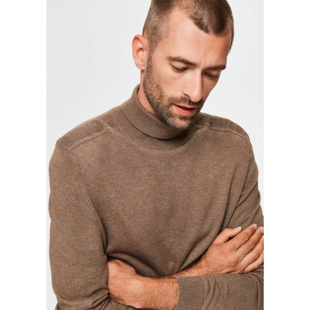 SELECTED HOMME Strickpullover »SLHBERG ROLL NECK NOOS«