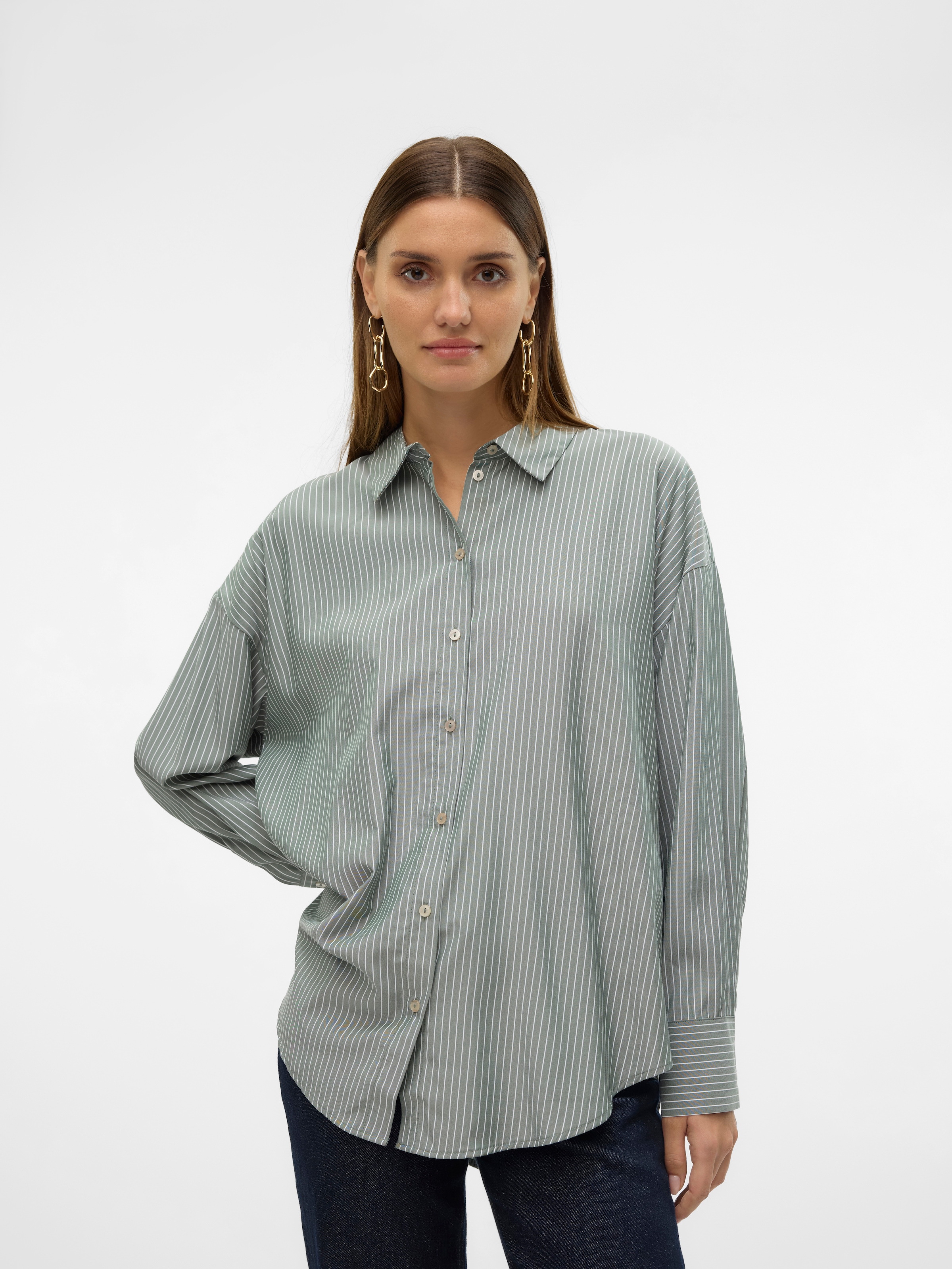 Vero Moda Langarmbluse "VMNORA LS OVERSIZE SHIRT WVN GA NOOS" günstig online kaufen