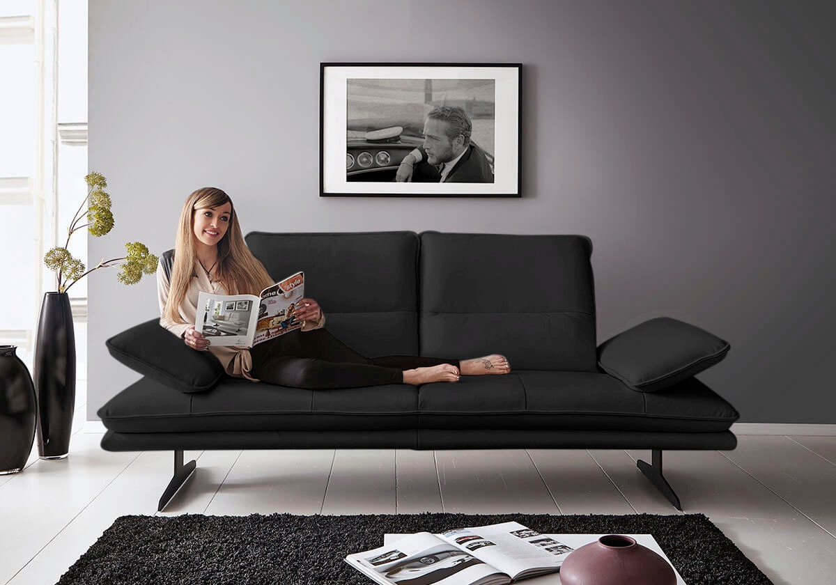 W.SCHILLIG 2-Sitzer "broadway, Designsofa mit tollem Sitzkomfort, Breite 216cm" Sitztiefenverstellung, Kopfteil- & Seitenteilverstellung, Breite 216cm