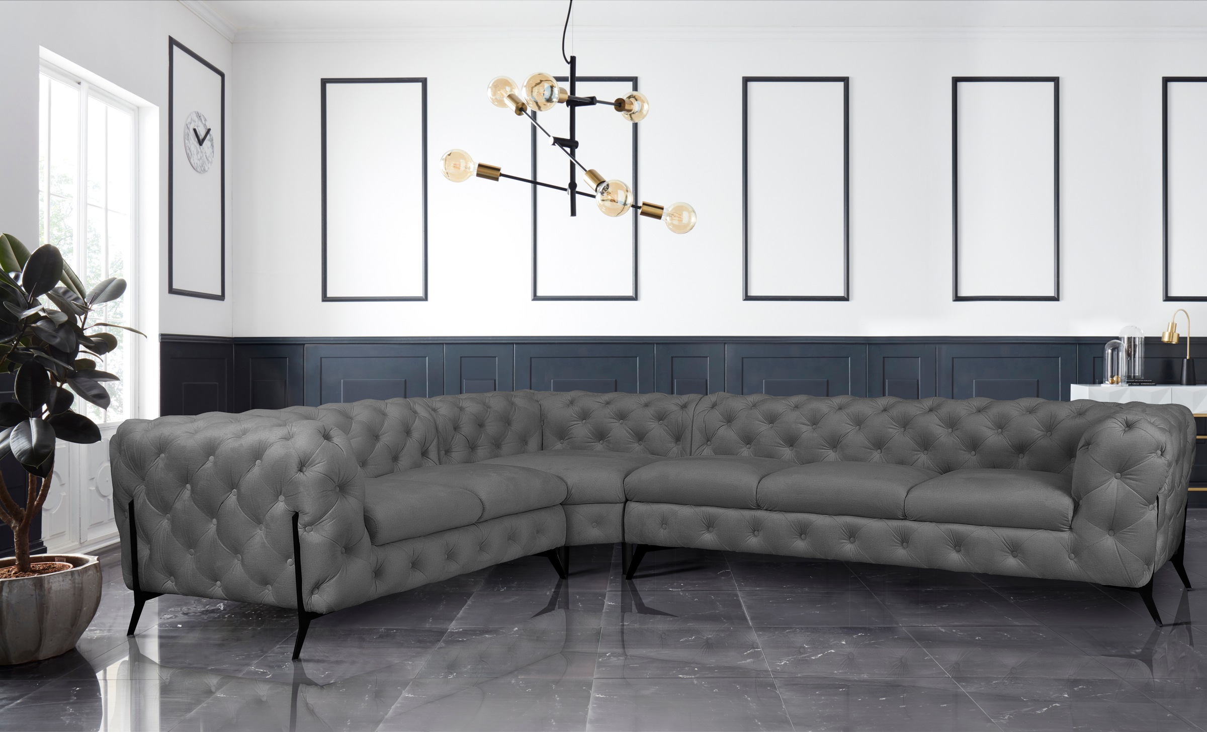 Home affaire Chesterfield-Sofa "Amaury L-Form" großes Ecksofa, Chesterfield günstig online kaufen