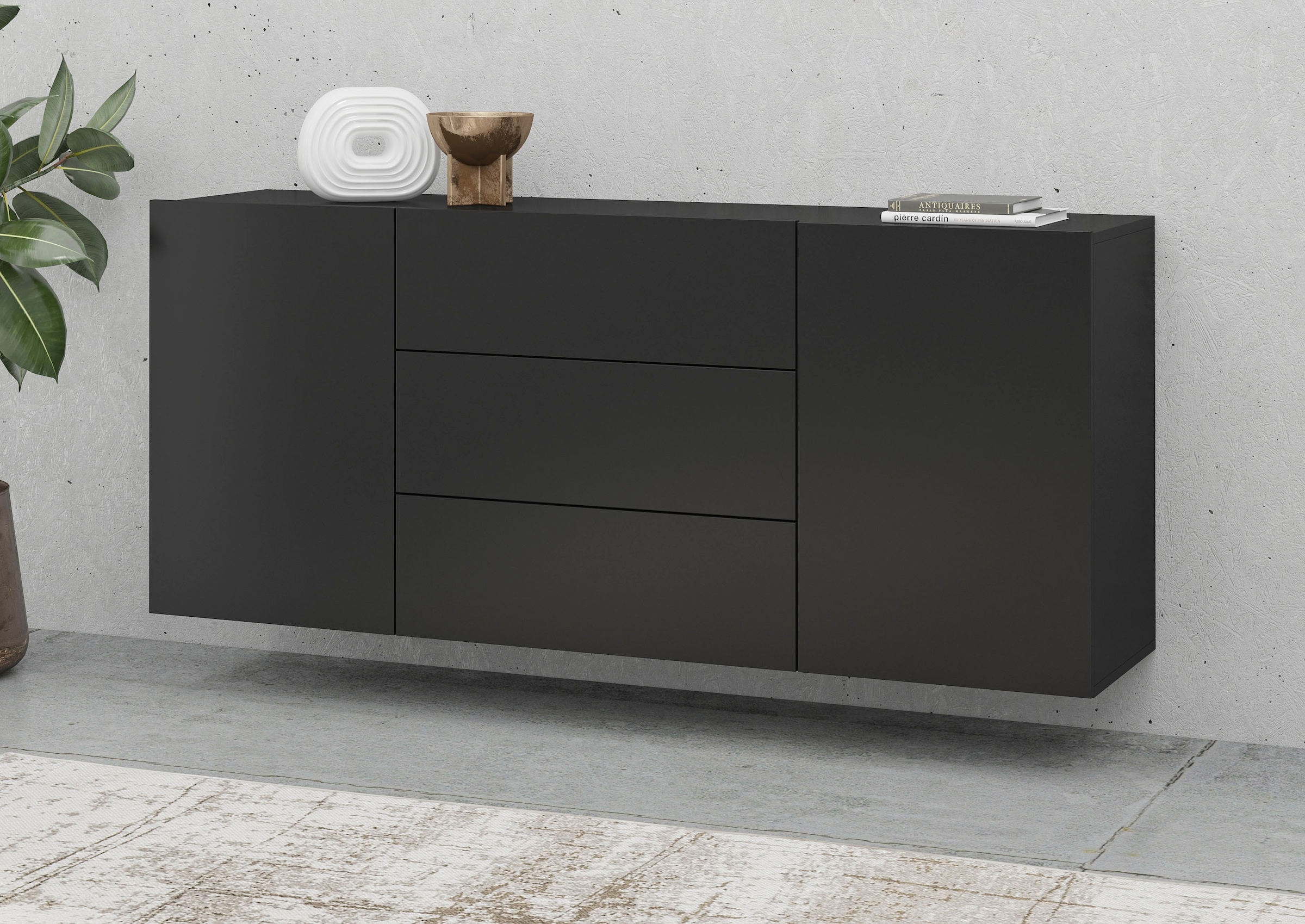 Sideboard »Ava, Breite 140 cm, hängend und stehend montierbar«, moderne grifflose...