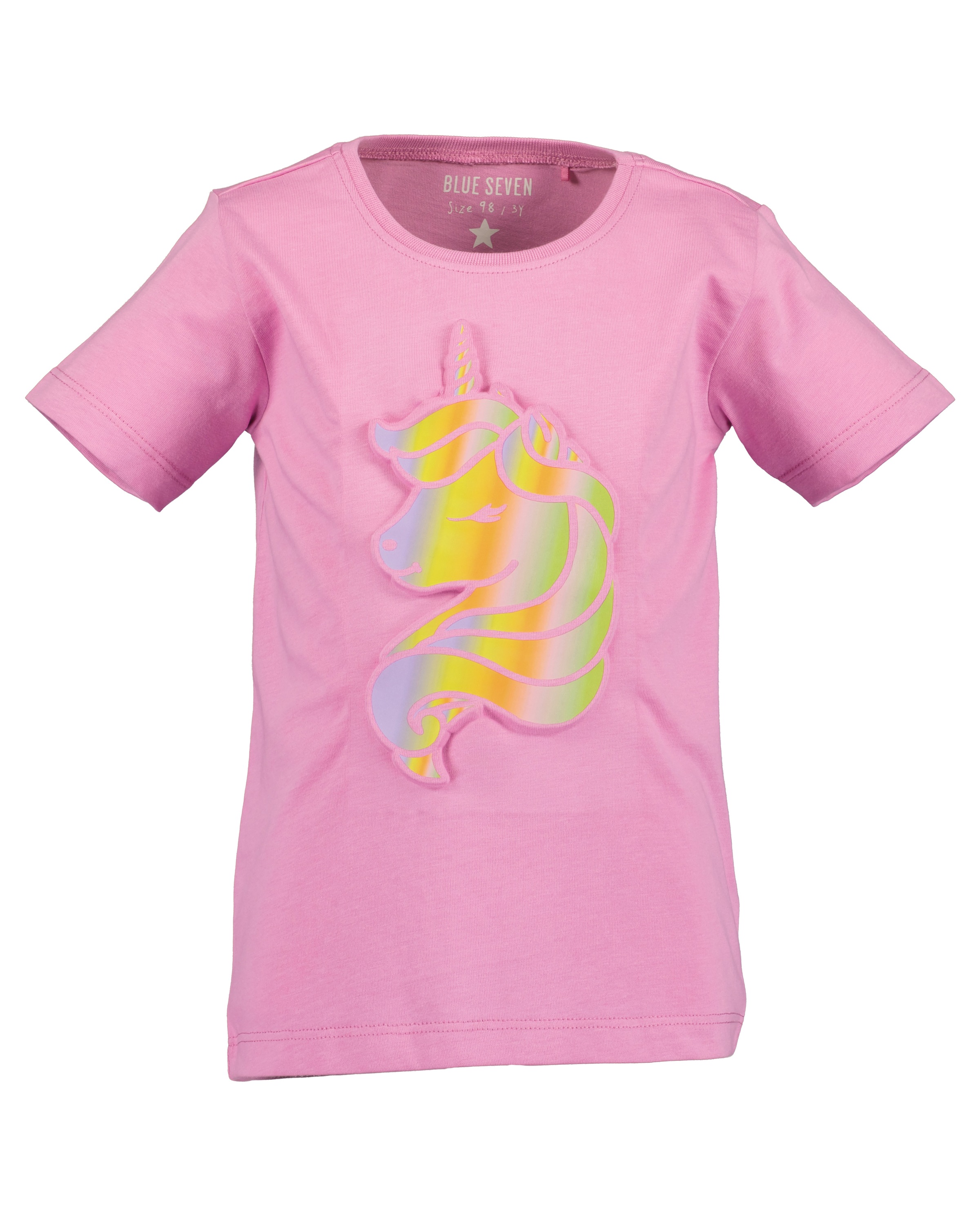 T-Shirt BLUE SEVEN "Blue Seven T-Shirt", Mädchen, Gr. 122, 4131, azalee, 100% Baumwolle, normal, Rundhals, Shirts T-Shirt 4