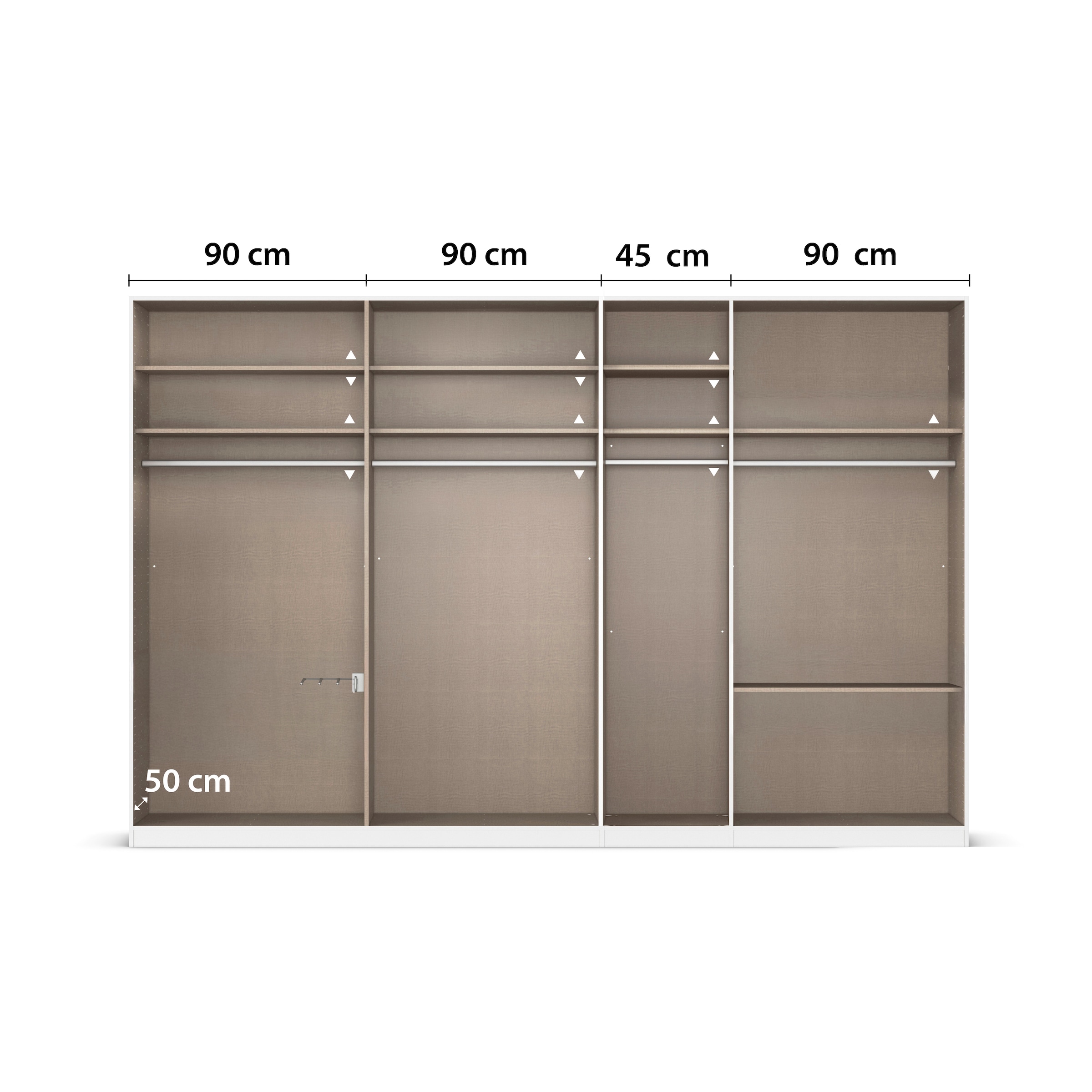 rauch Kleiderschrank »Drehtürenschrank Schrank Garderobe Wäscheschrank Schlafzimmer AVOLA«, (in 3 verschiedenen Ausstattungen BASIC/CLASSIC/PREMIUM), mit hochwertigen Stangengriffen in Schwarz aus Metall MADE IN GERMANY