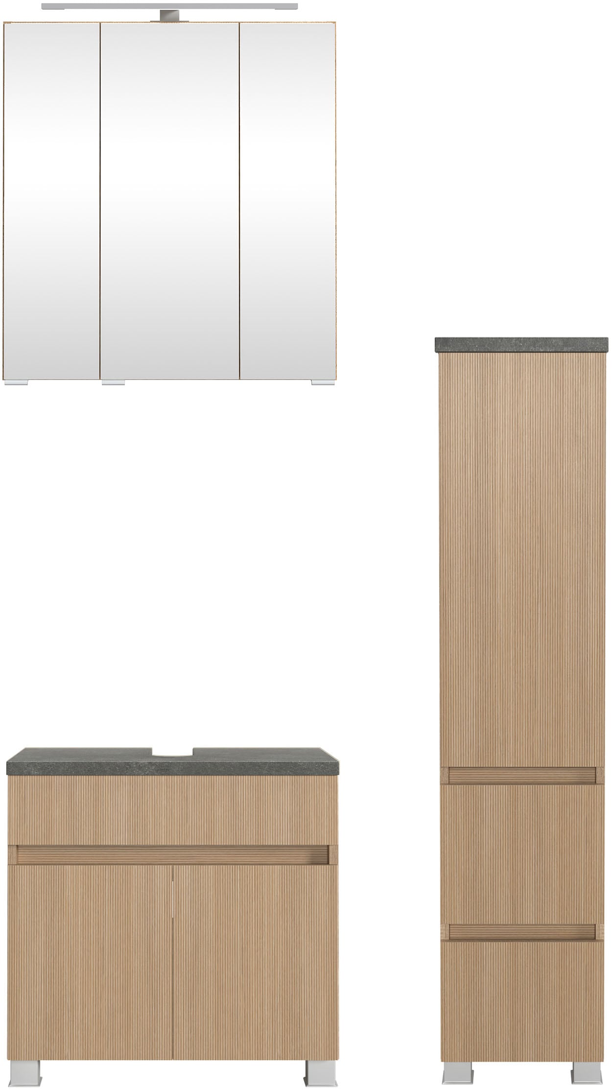 welltime Badmöbel-Set "Set 90 cm breit, Badmöbel mit LED-Beleuchtung", Held günstig online kaufen