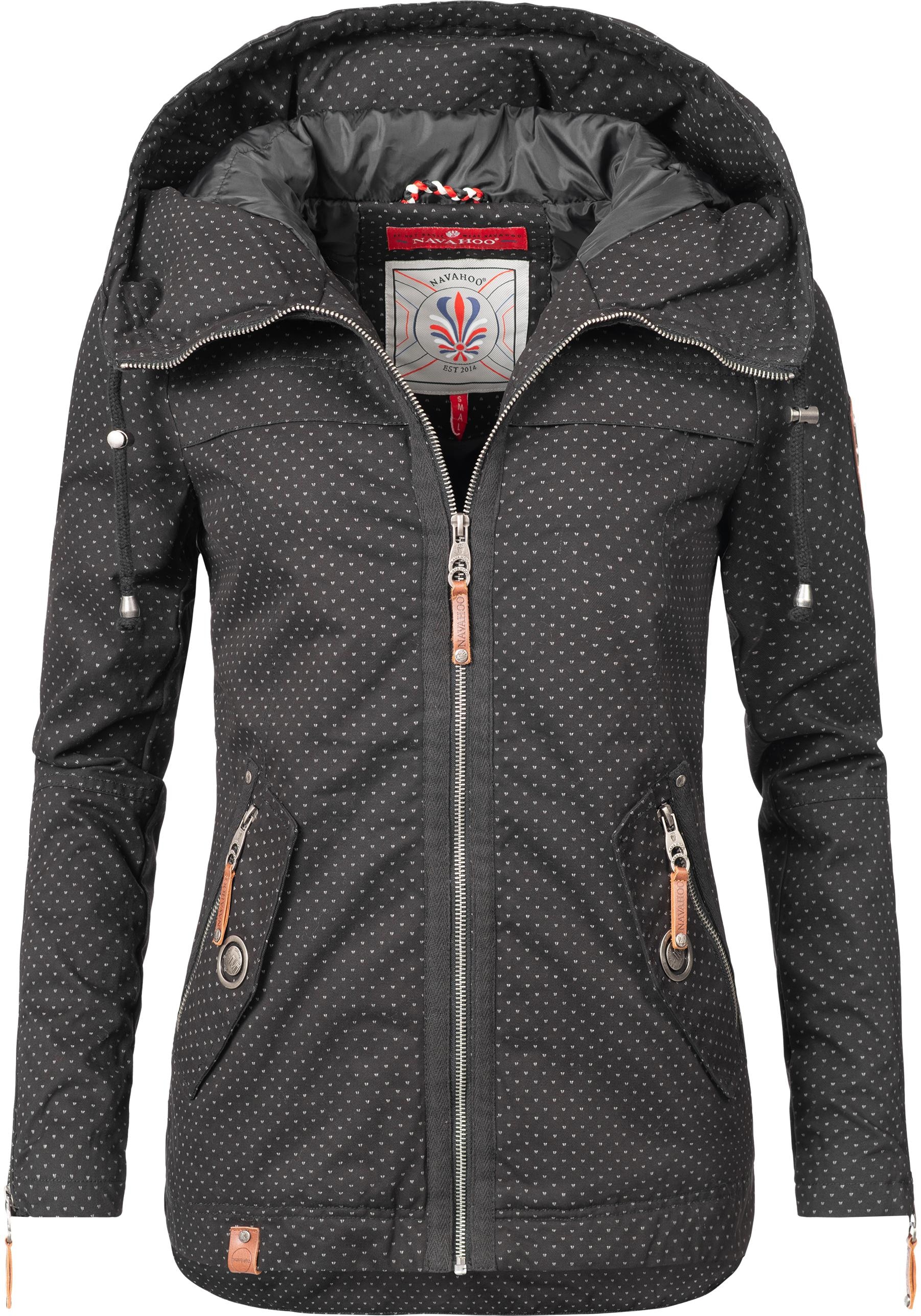 Navahoo Outdoorjacke »Wekoo«, mit Kapuze, moderner Damen Übergangsparka aus Baumwolle mit Kapuze