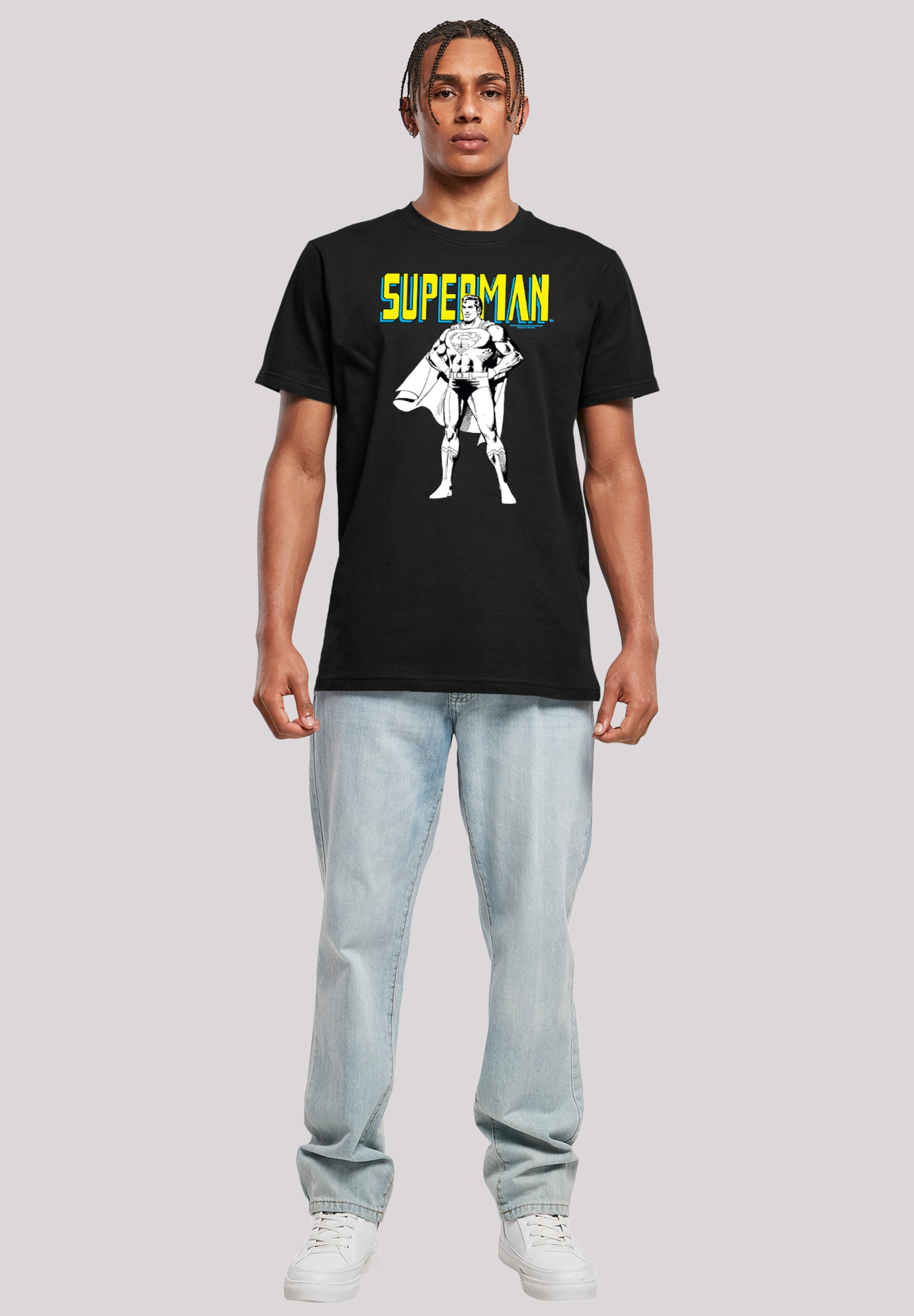 F4NT4STIC T-Shirt »DC Comics Superman Mono Action Pose«, Herren,Premium Merch,Regular-Fit,Basic,Bedruckt