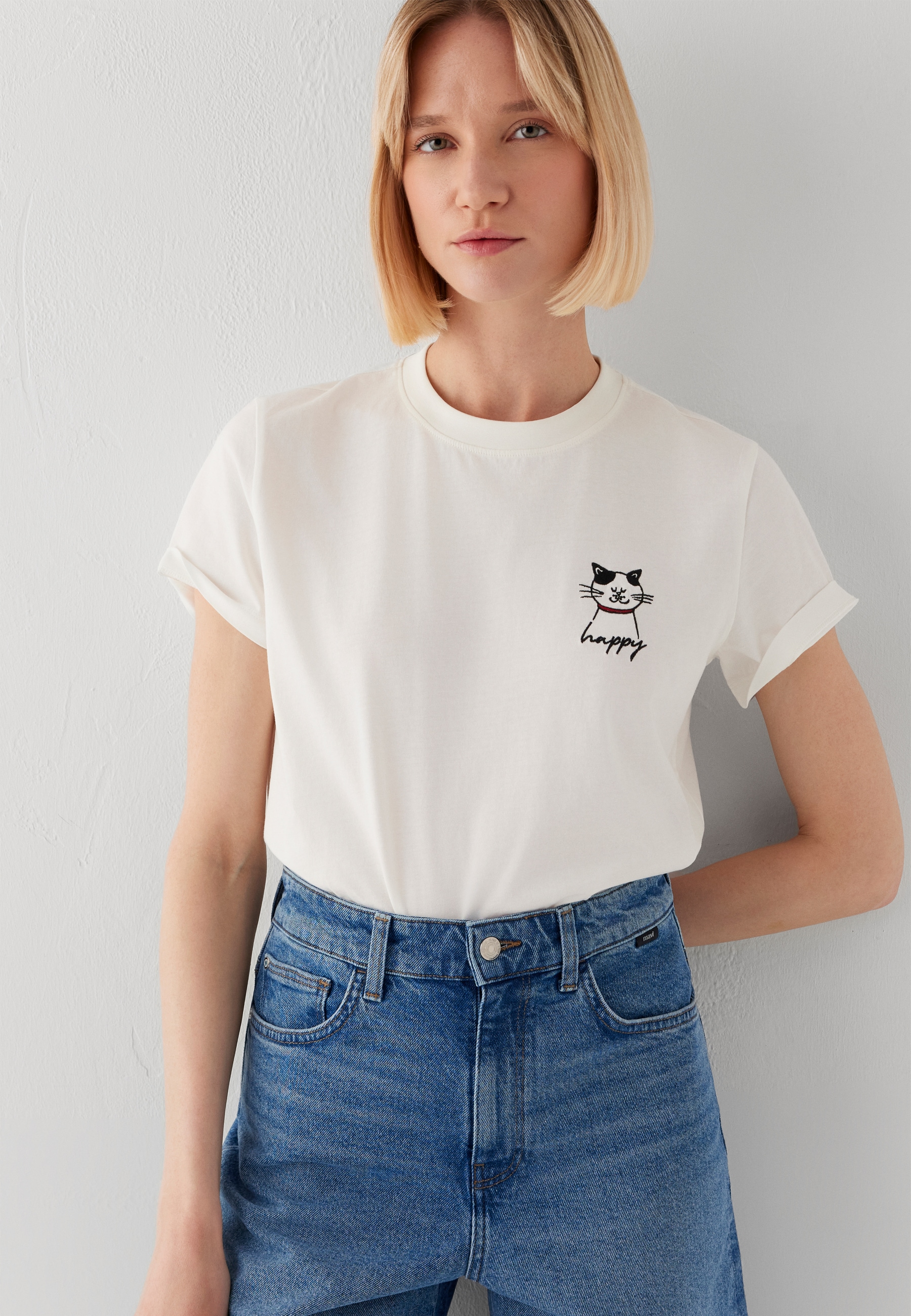 Mavi T-Shirt "CAT PRINTED T-SHIRT" T-Shirt mit Katzendetail