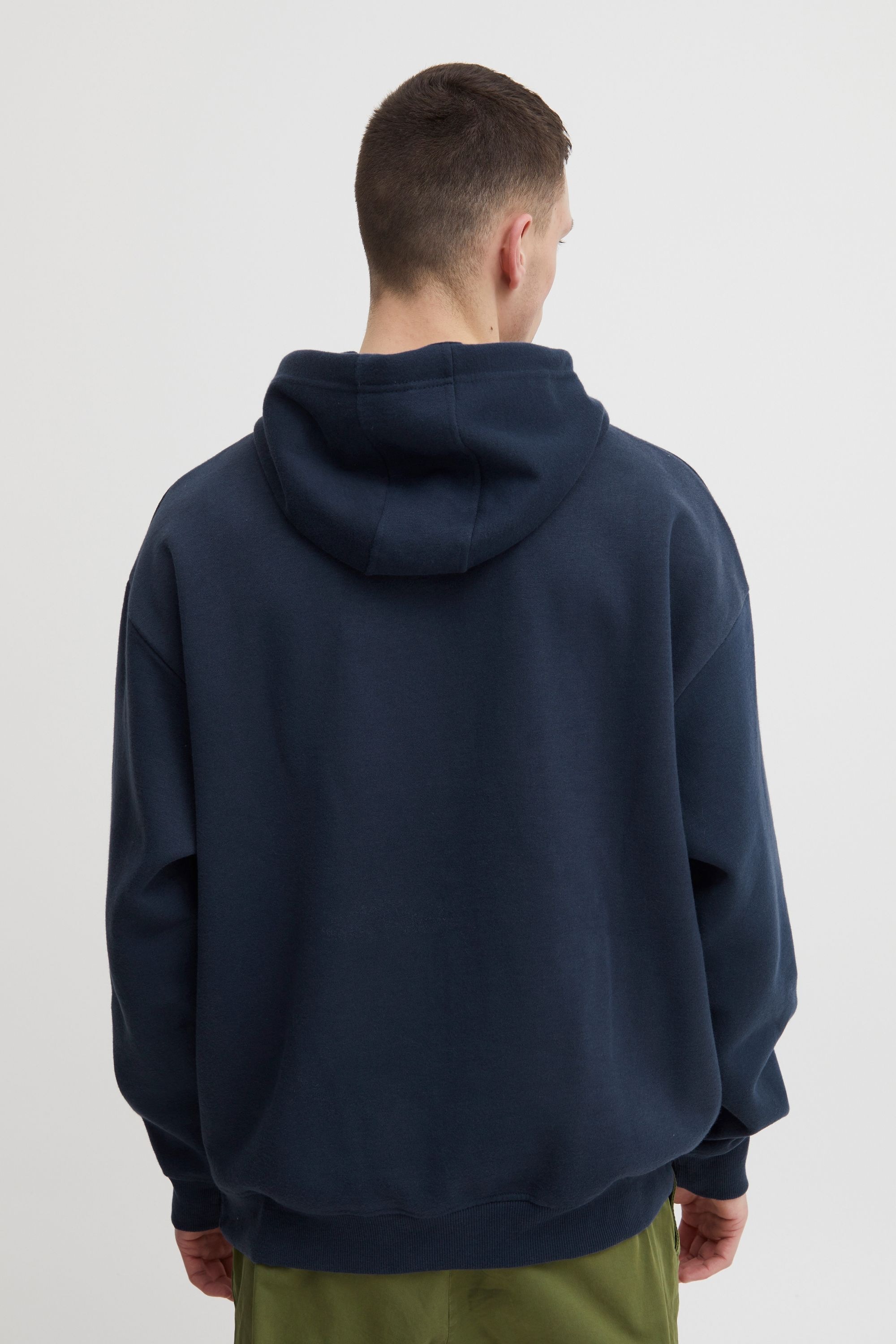 Kapuzenpullover BLEND "BHHoodie", Herren, Gr. L, blau (marineblaus), Sweatware, 60% Baumwolle, 40% Polyester, oversize normal, ohne Ausschnitt, eingesetzt, Pullover Kapuzenpullover, Lässiger Hoodie mit Kapuze 6