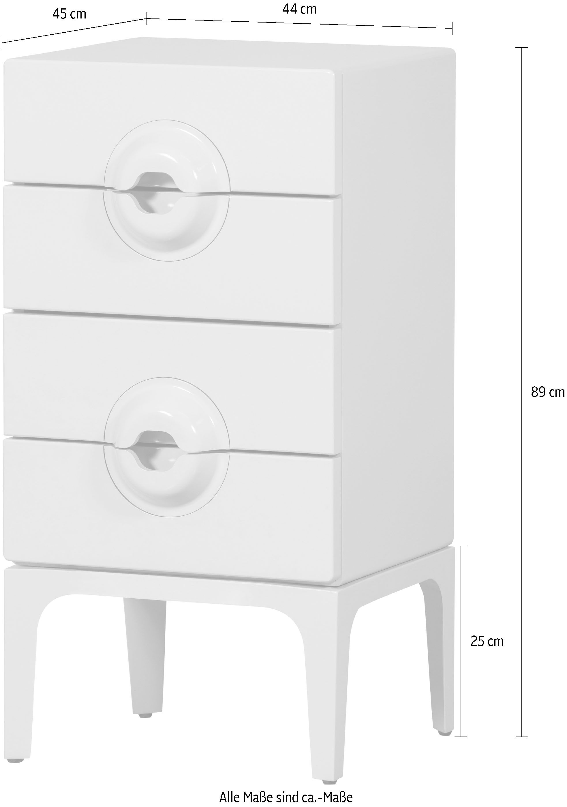 WOOOD Nachtkonsole »WOOOD Merge Kommode 4 Schubladen«