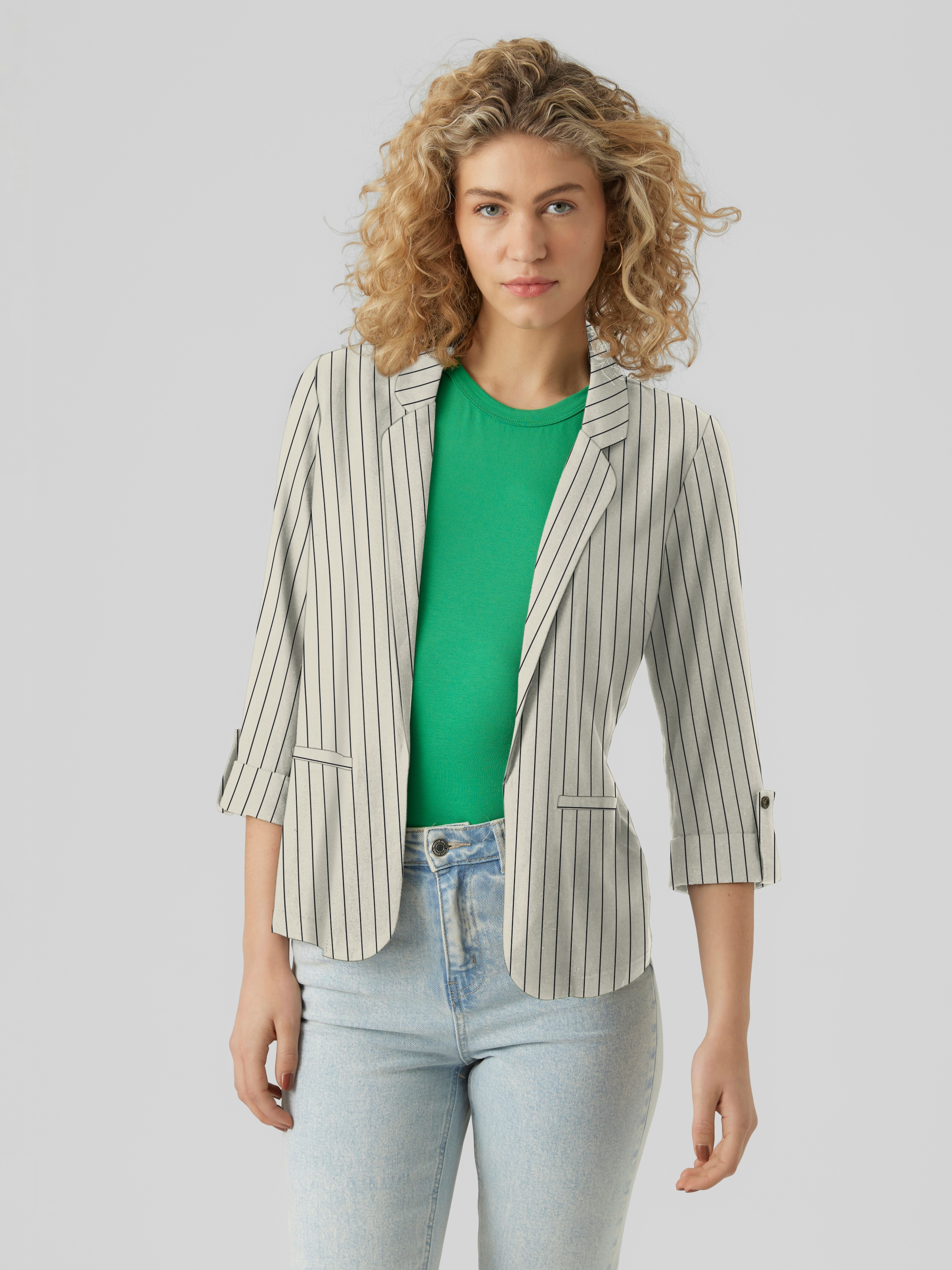 Vero Moda Kurzblazer "VMJESMILO 3/4 LOOSE BLAZER WVN NOOS", mit Leinen günstig online kaufen