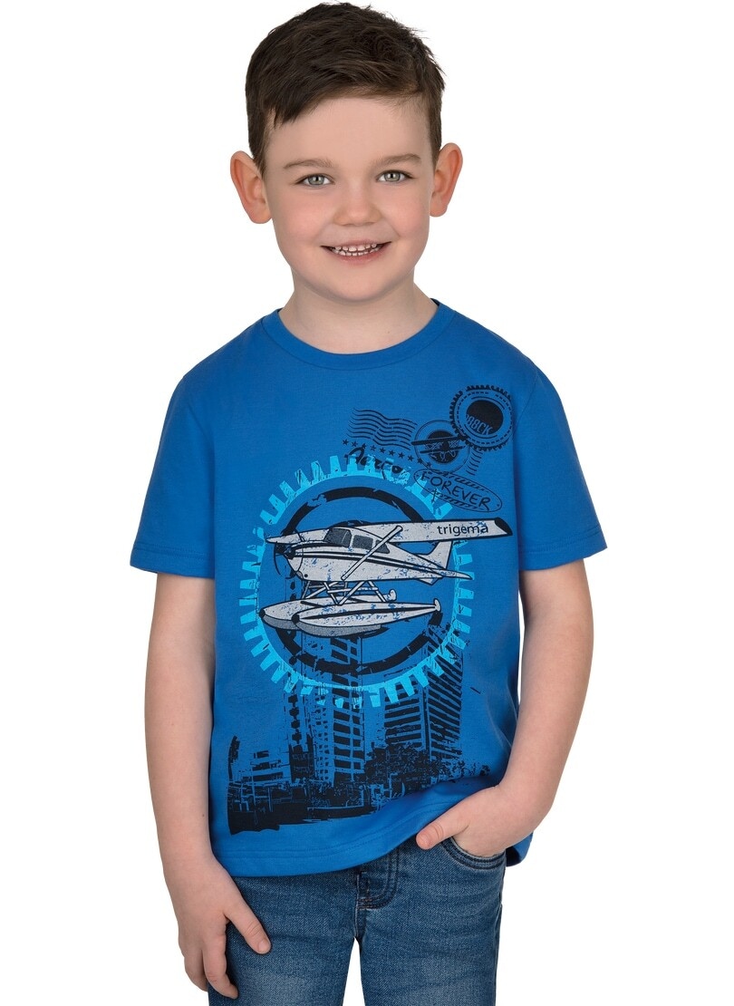 T-Shirt Bambini Trigema 100% Cotone, Prodotta In Germania, Lavabile A 60°, Vari Colori E Taglie (92-152)