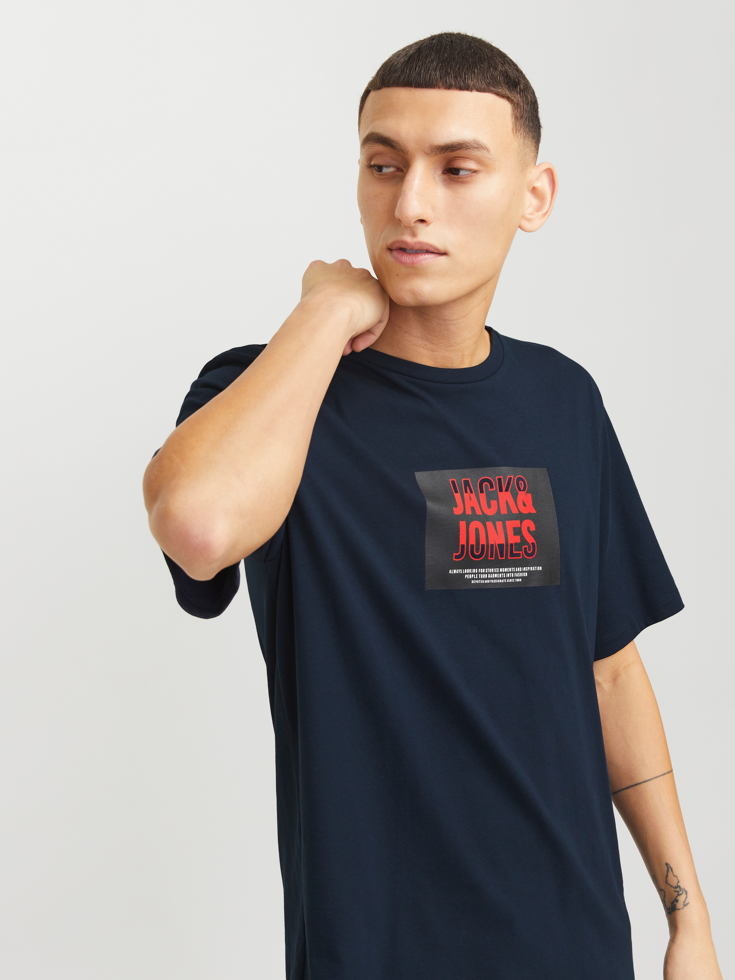 Jack & Jones Print-Shirt "JJHUDSON TEE SS CREW NECK" günstig online kaufen