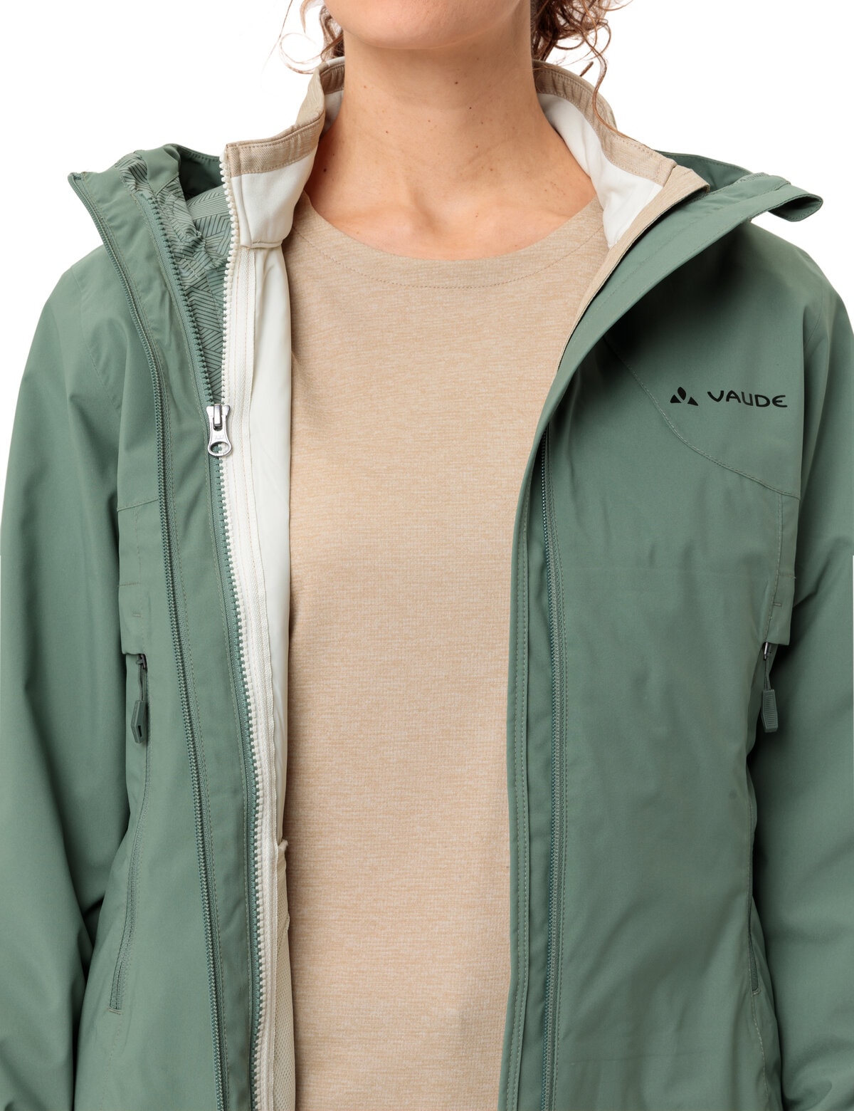 VAUDE 3-in-1-Funktionsjacke, mit Kapuze, Wasserdicht, winddicht und atmungsaktiv