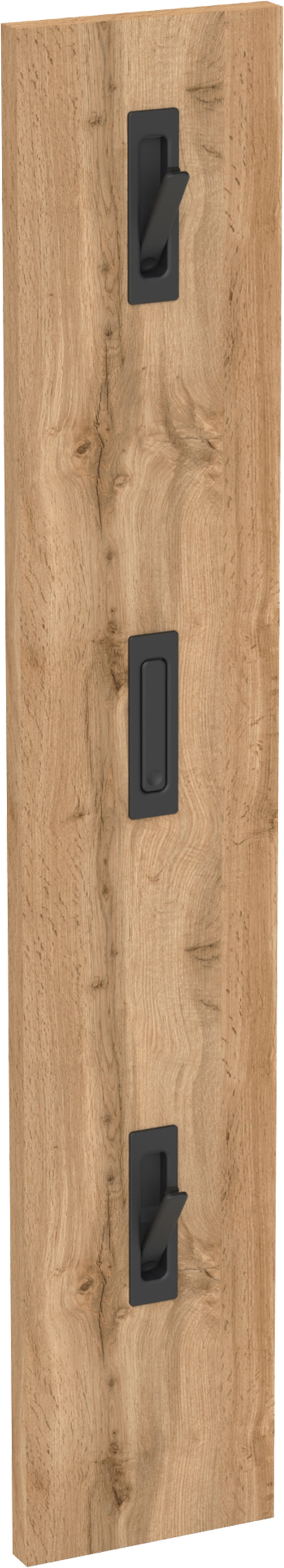 Schildmeyer Garderobenpaneel "Saga, mit 3 ausklappbaren Kleiderhaken, Made in Germany" 1 Stk. tlg. Fühlbare Holzstruktur, Made in Germany