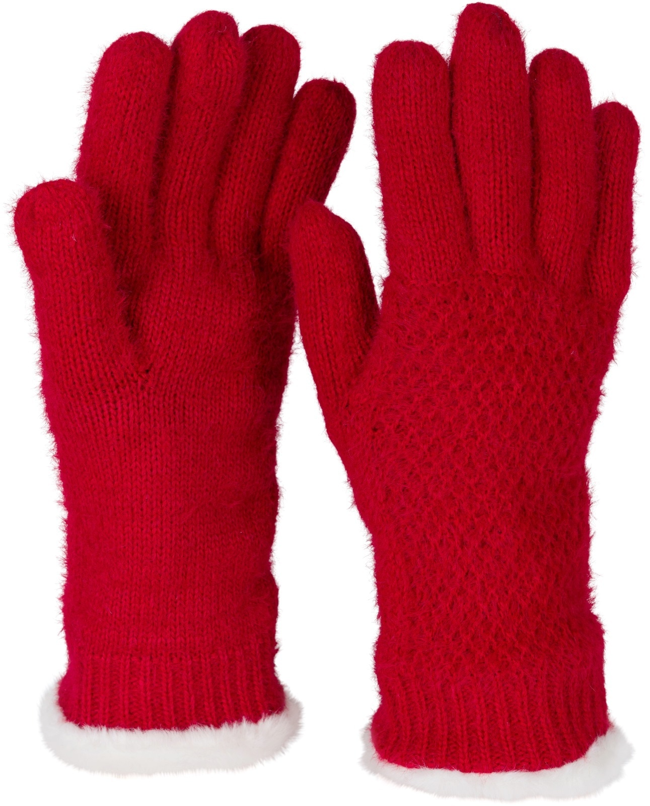styleBREAKER Strickhandschuhe "Strickhandschuhe mit Reiskornmuster und Fleece" 2 Stk.