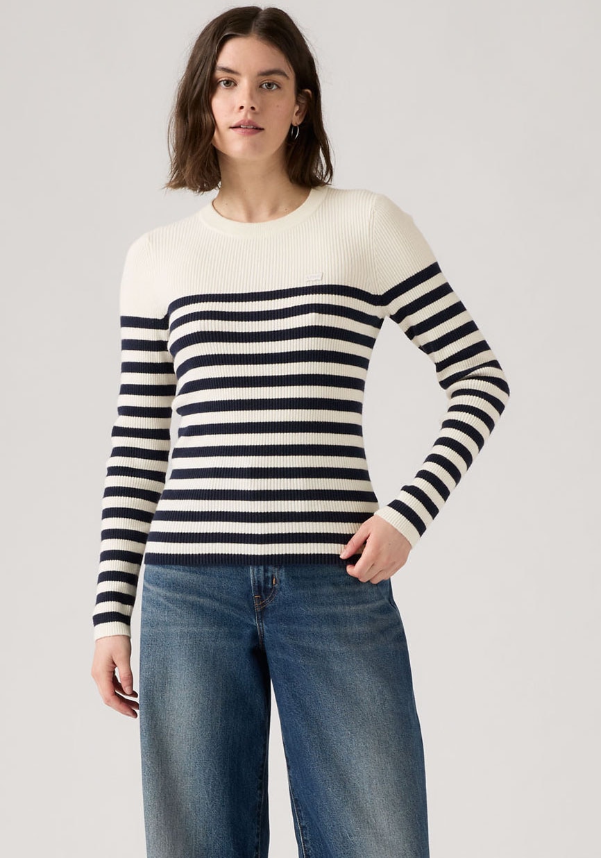 Levis Rundhalspullover "RIB CREW SWEATER" Geripptes Strickmuster günstig online kaufen