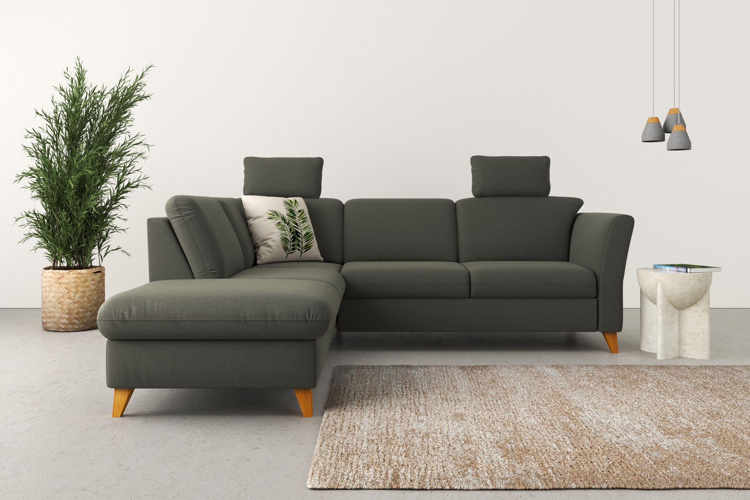 Home affaire Ecksofa "Trelleborg L-Form" Federkern-Polsterung, wahlweise mit Schlaffunktion und Stauraum