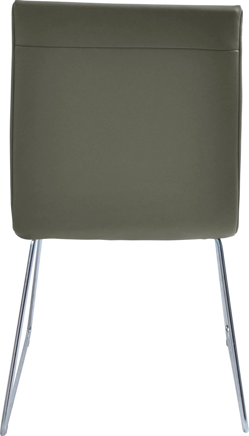 Thumbnail - K+W Komfort & Wohnen Esszimmerstuhl "Creso" () mit Sitzkissen und Rundrohrkufe in Edelstahloptik gebürstet