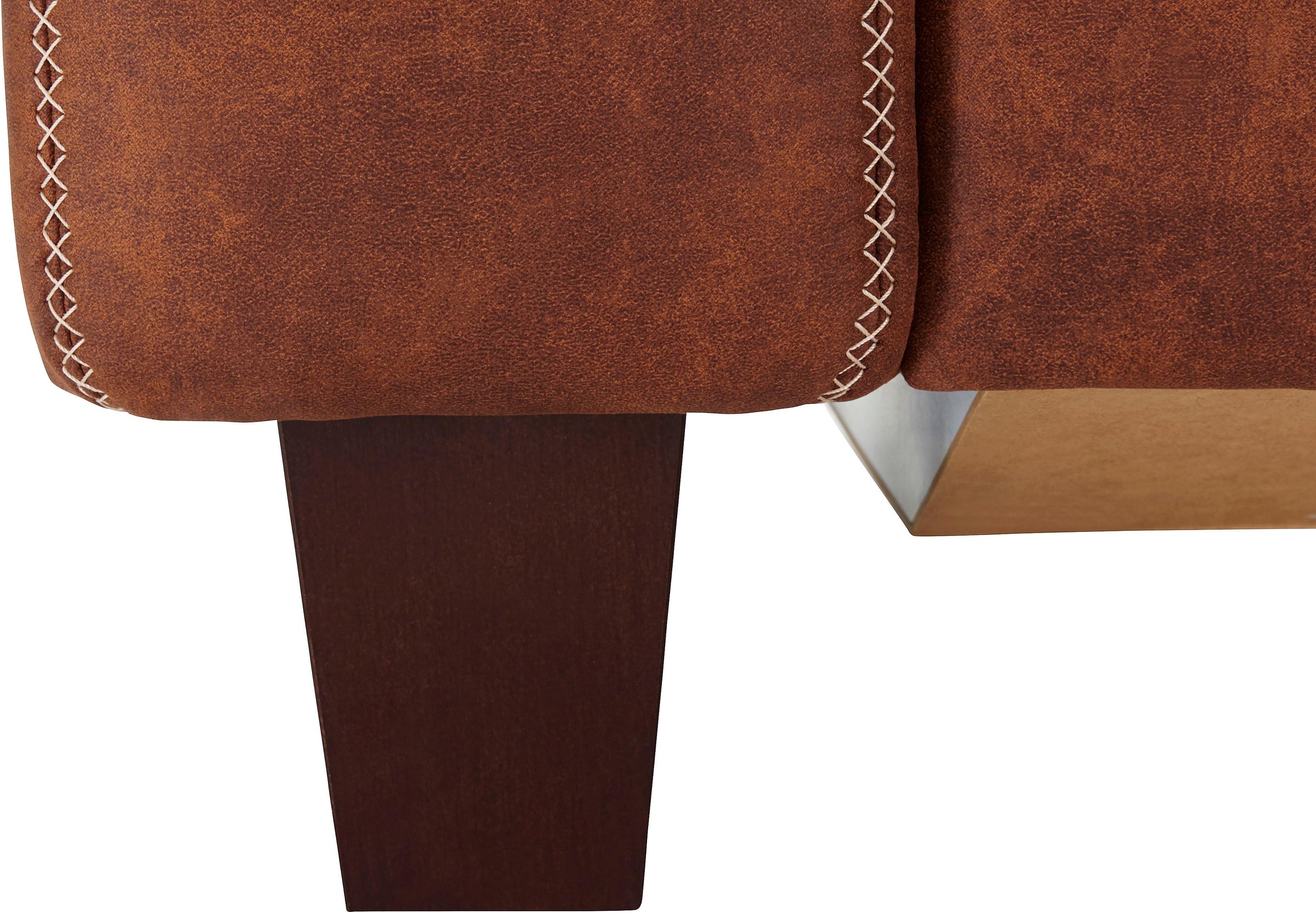 Places of Style Ecksofa »Varese L-Form«, Kreuznaht in beige