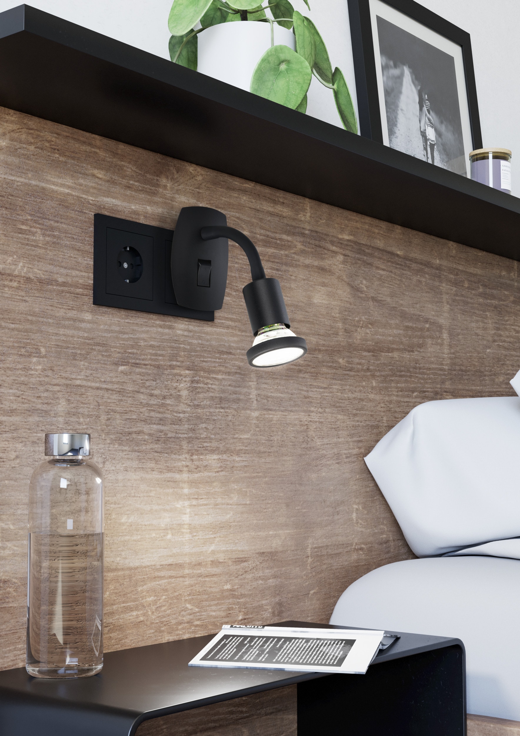 EGLO Steckdosenleuchte »PARRINI Steckerlampe - Stahl, Kunststoff - GU10 - 1X4,5W - IP20« GU10 1 Stk.