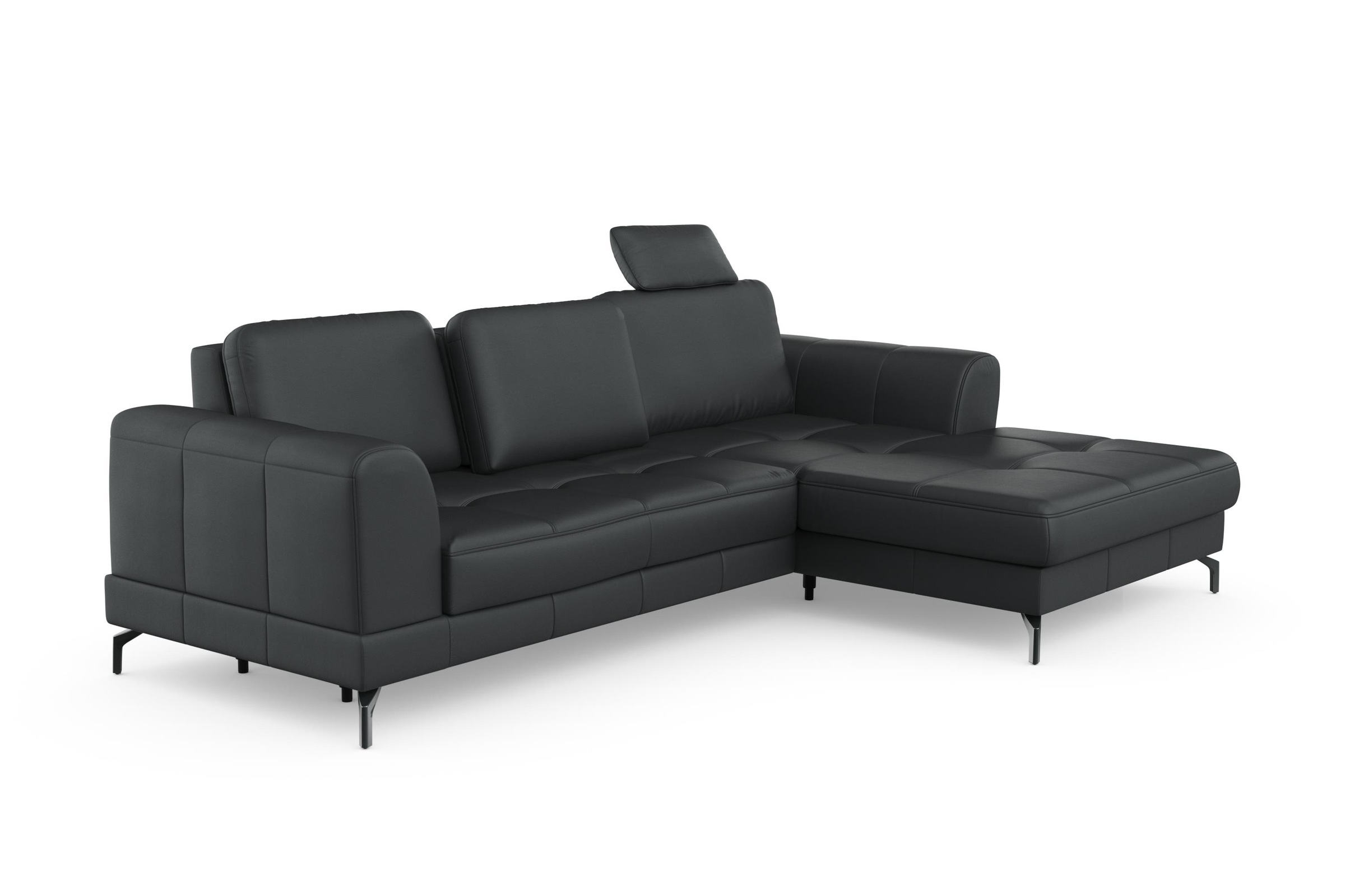 sit&more Ecksofa »Bendigo L-Form«, inklusive Sitztiefenverstellung, Bodenfreiheit 12 cm, in 2 Fußfarben