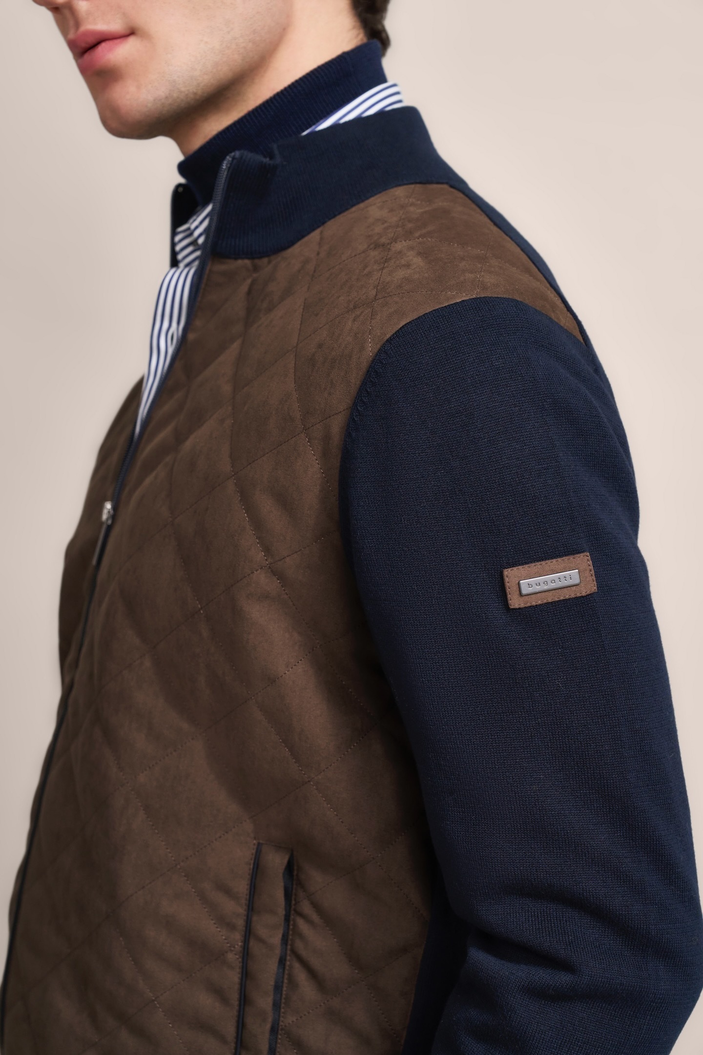 bugatti Strickjacke, aus 100 % Baumwolle