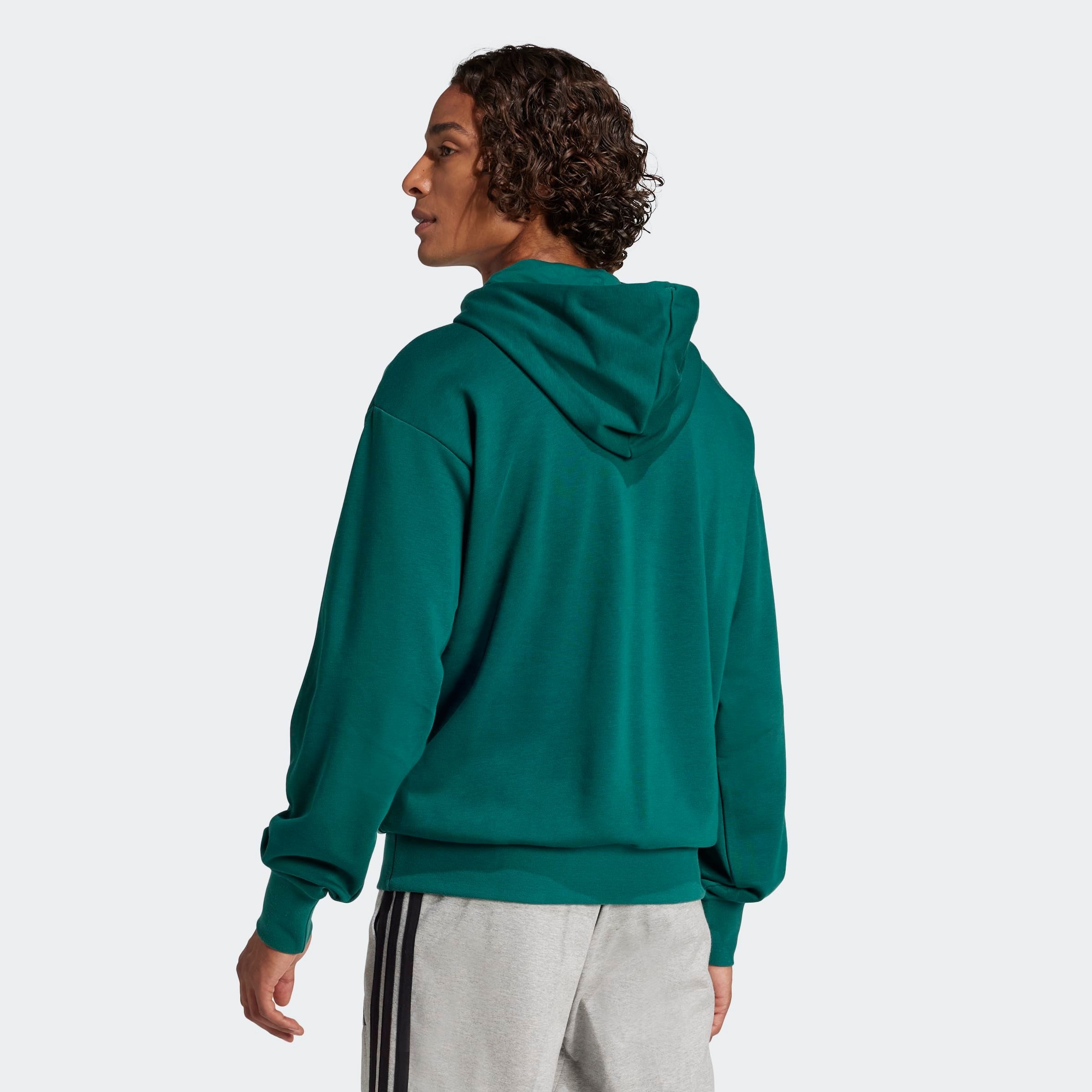 Adidas Essentials Big Logo Hoodie Collegiate Green/Black S Men 2
