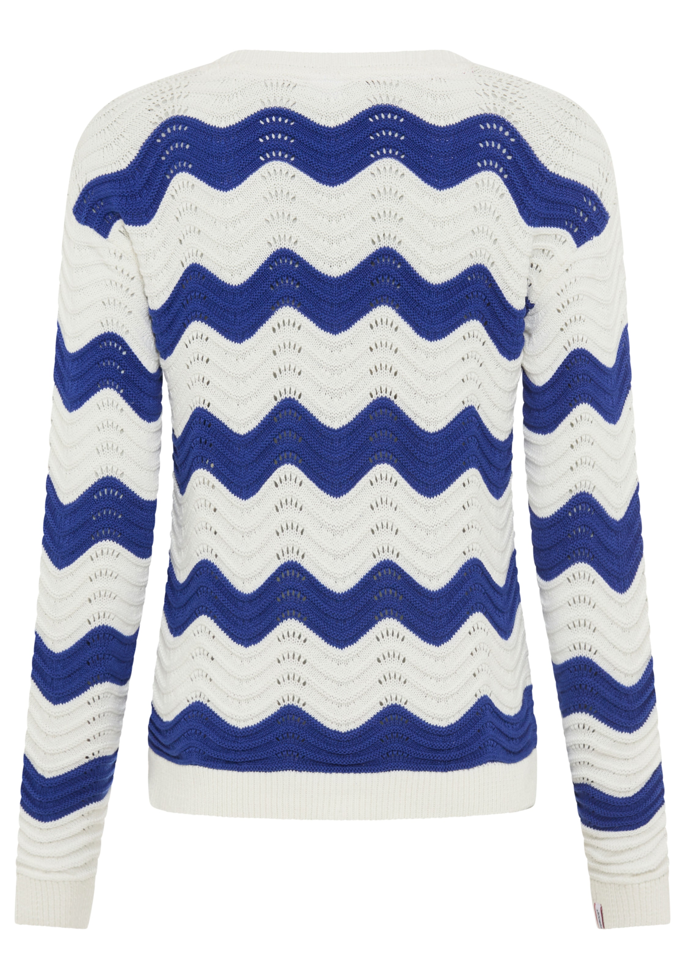 KangaROOS Ajourpullover aus Baumwolle, mit Rundhalsausschnitt, figurumspielende Passform