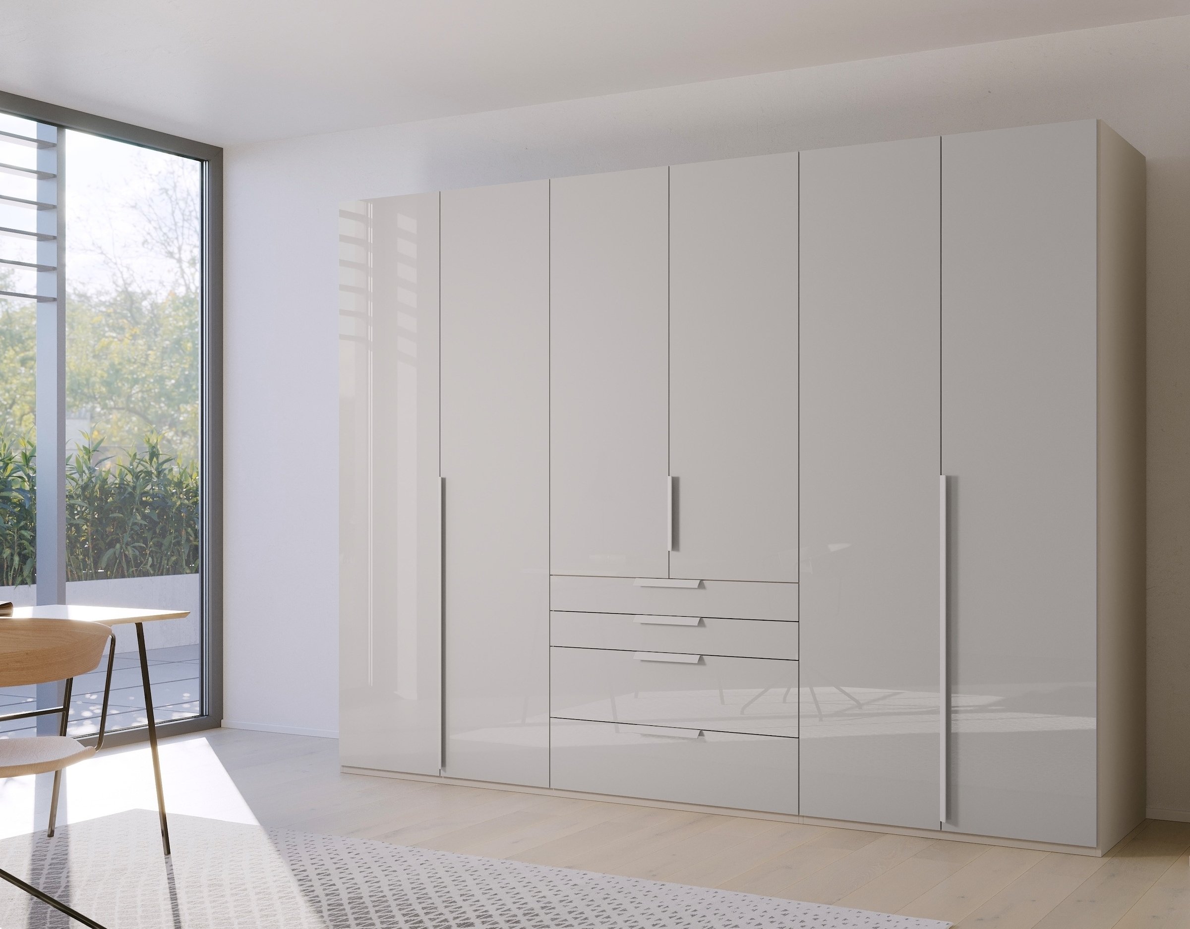 rauch Drehtürenschrank "Purisma", mit Glasfront, Schubladen und umfangreichem Zubehör, mit Soft-Close