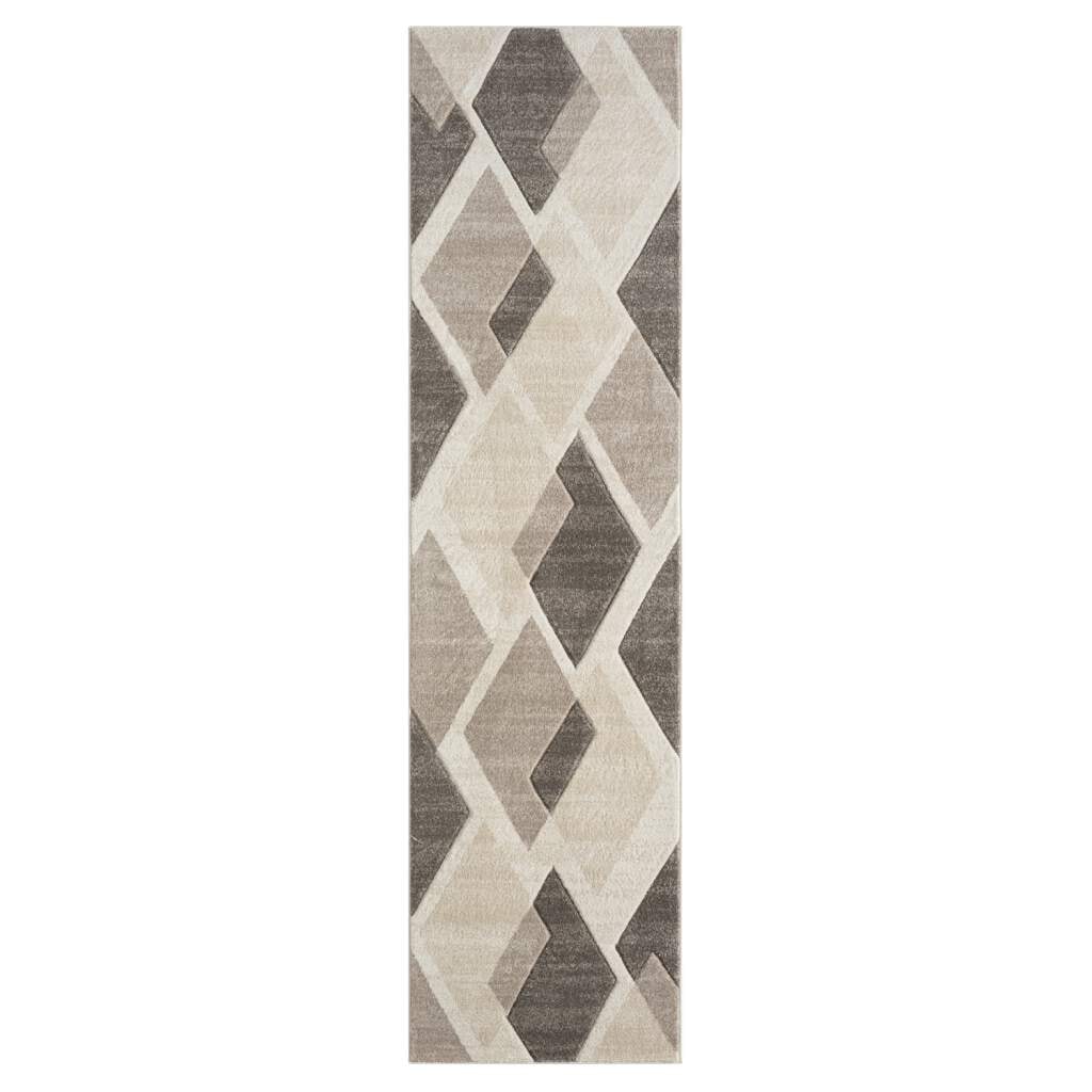 Carpet City Teppich »BONITO 7167«, rechteckig, 11 mm Höhe, Läufer, Flachflor, Hochtief-Muster/ 3D-Effekt, Geo-Muster, Wohnzimmer