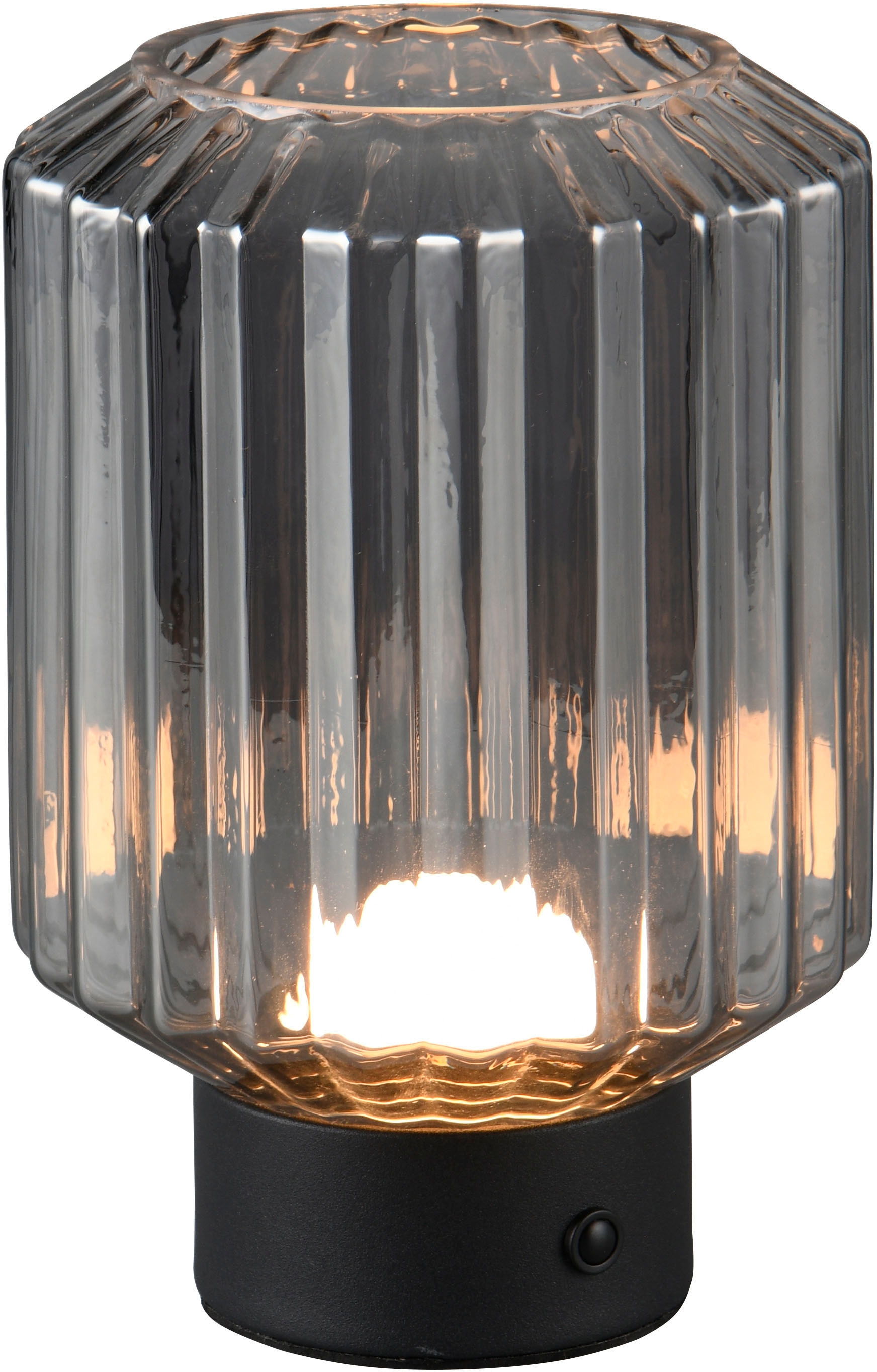 LED Tischleuchte »LORD«, 1 flammig-flammig, kabellose Akku Tischlampe, Glasschirm,...