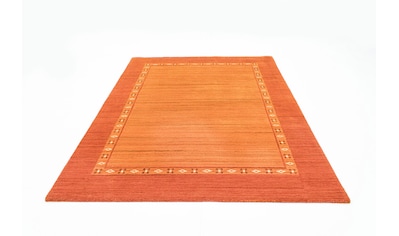 Wollteppich »Loribaft Teppich handgewebt orange«, rechteckig