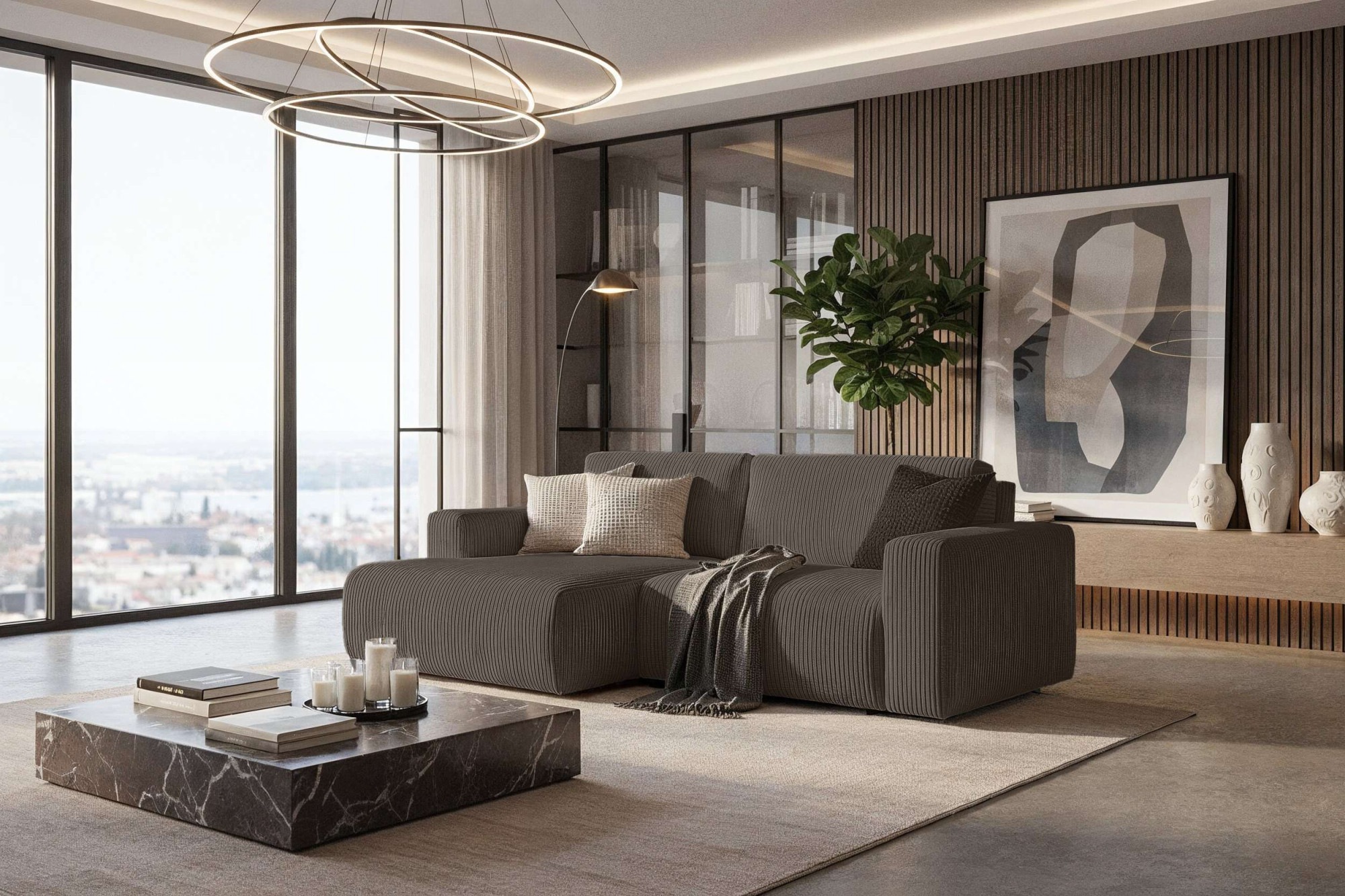 Home affaire Schlafsofa "Noord Schlafecksofa, Breite 250 cm" Cord, Struktur günstig online kaufen