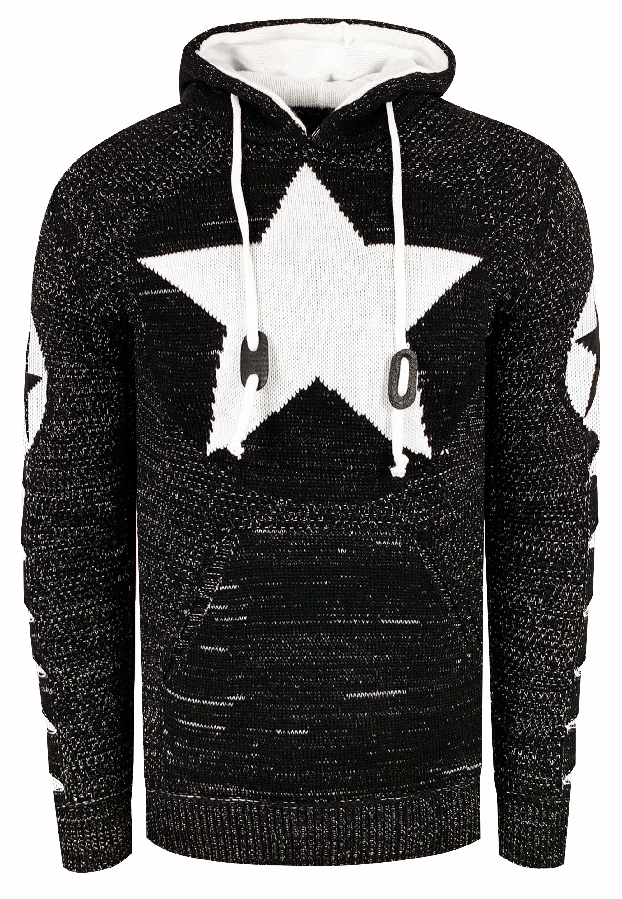 Rusty Neal Kapuzensweatshirt mit großem Stern-Design