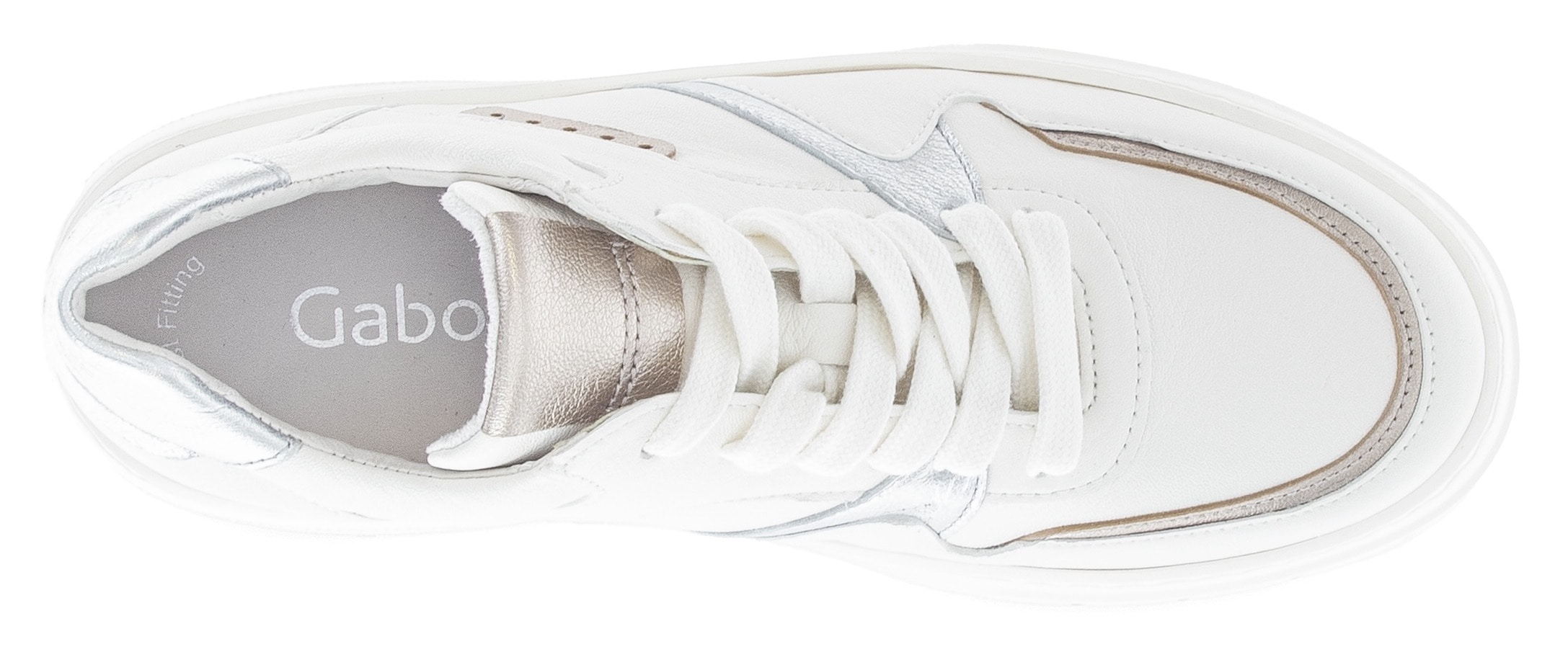 Gabor Plateausneaker, Schnürschuh, Halbschuh, Freizeitschuh, Besätze in Metallicoptik