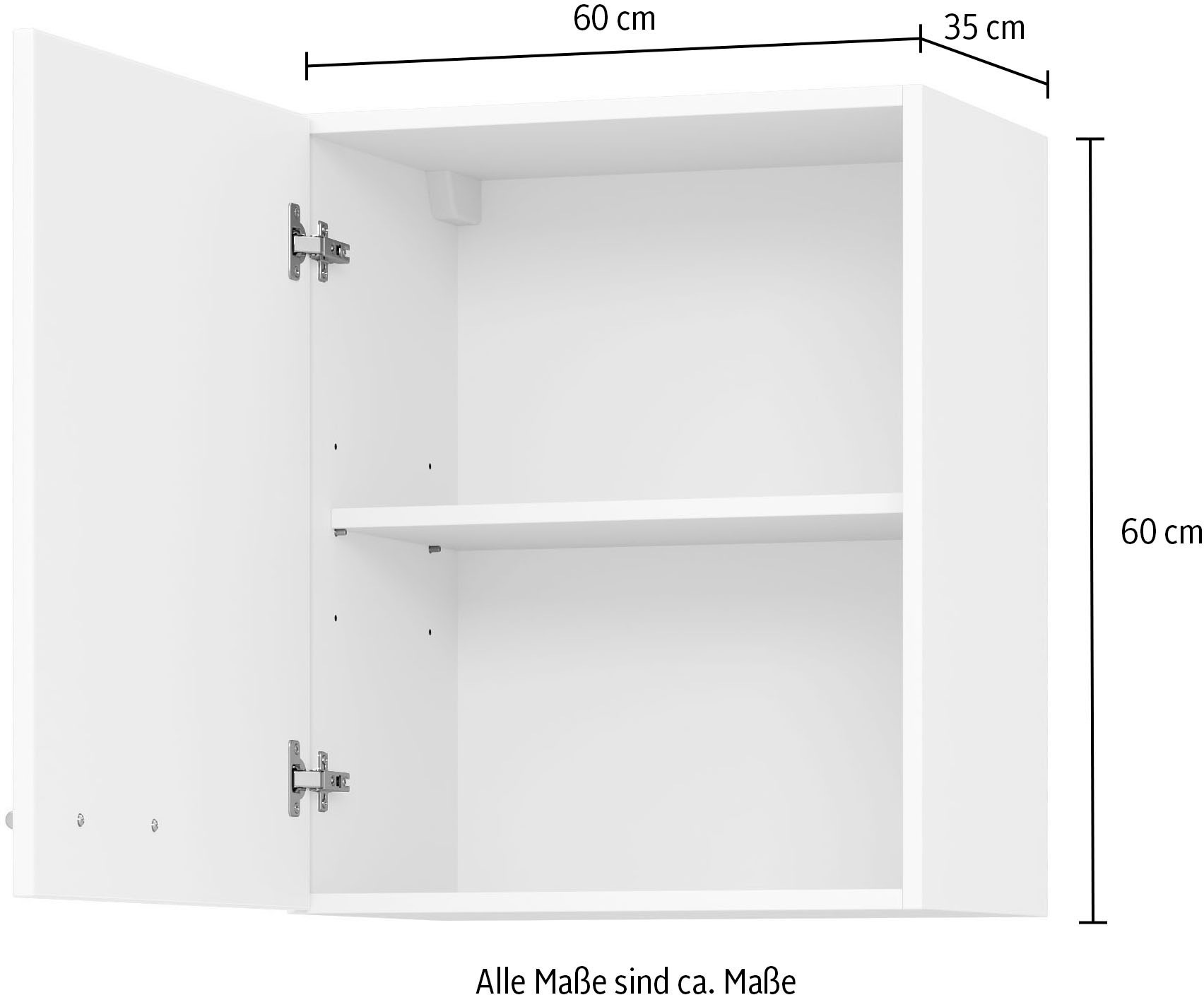 KOCHSTATION Hängeschrank »"KS-Scafa", wahlweise Türschlag rechts oder links«, in meheren Breiten, Höhe 60 cm, wahlweise Türschlag rechts oder links
