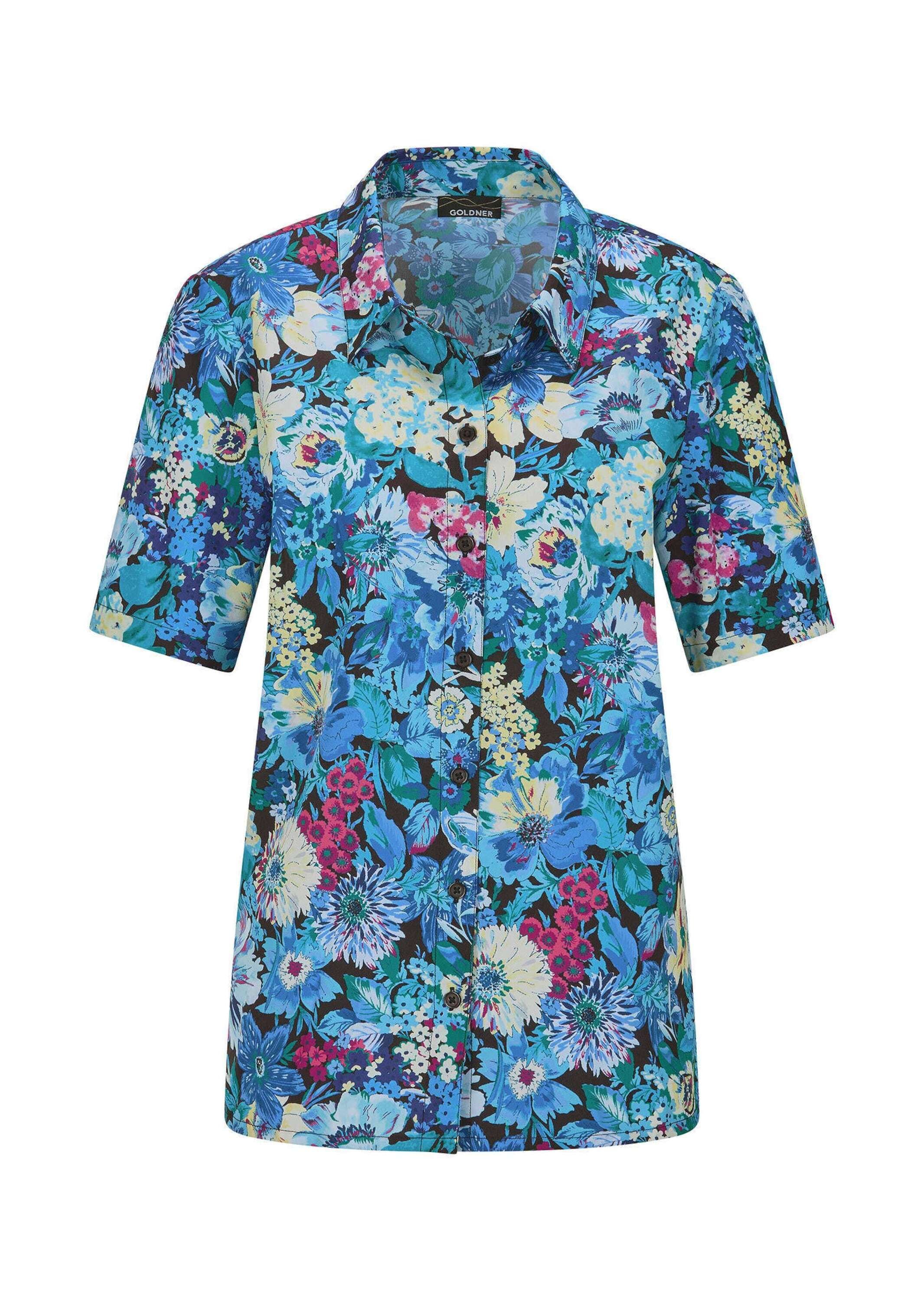 GOLDNER Hemdbluse "Kurzgröße Blusenshirt mit floralem Print" keine günstig online kaufen