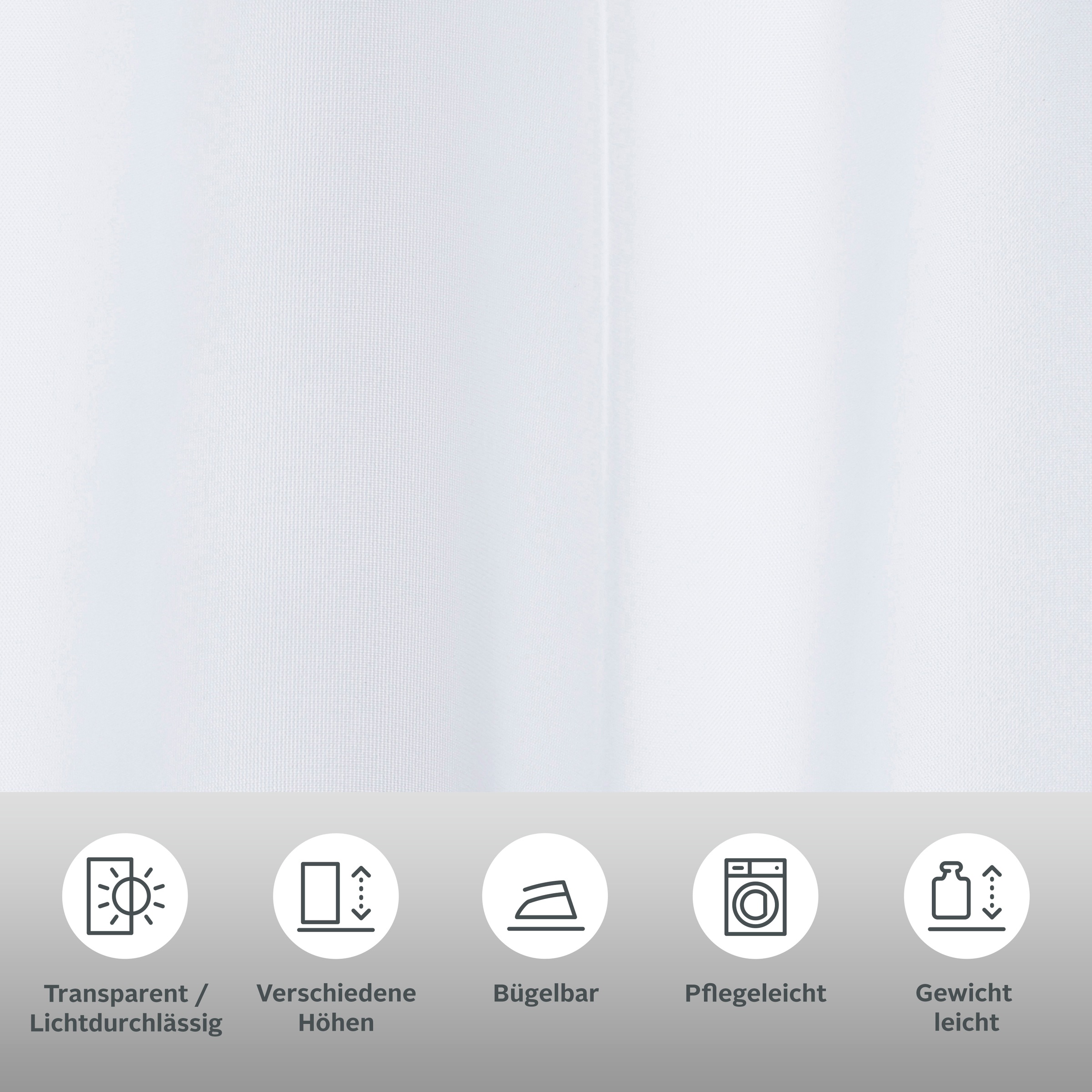 Thumbnail - my home Scheibengardine "Bitola" Schlaufen 1 Stk. tlg. Fertiggardine, transparent
