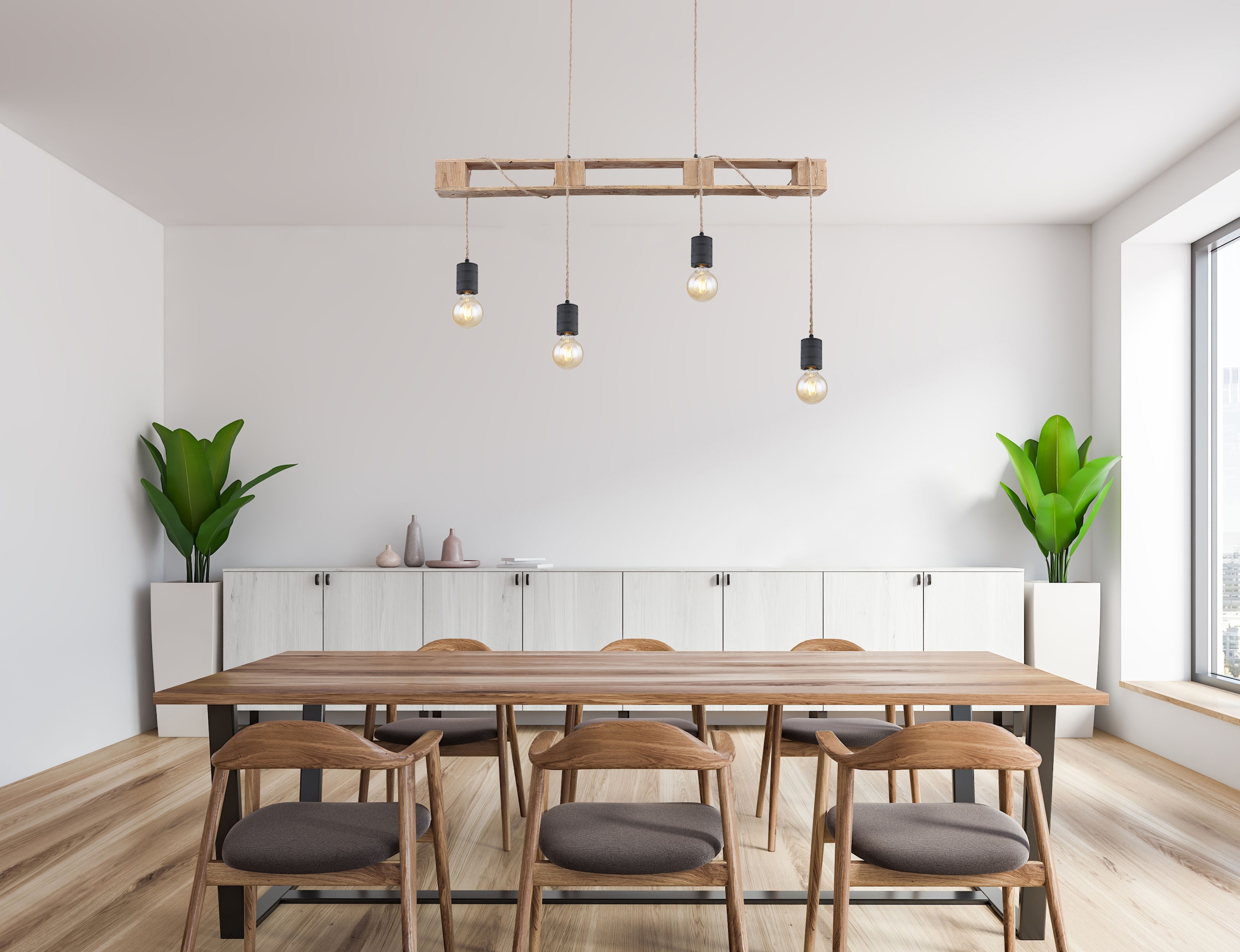 GLOBO LIGHTING Hängeleuchte »JOELLE«, Leuchtmittel E27 | ohne Leuchtmittel, Hängelampe/Pendelleuchte/Esszimmer/Wohnzimmer/Esstisch