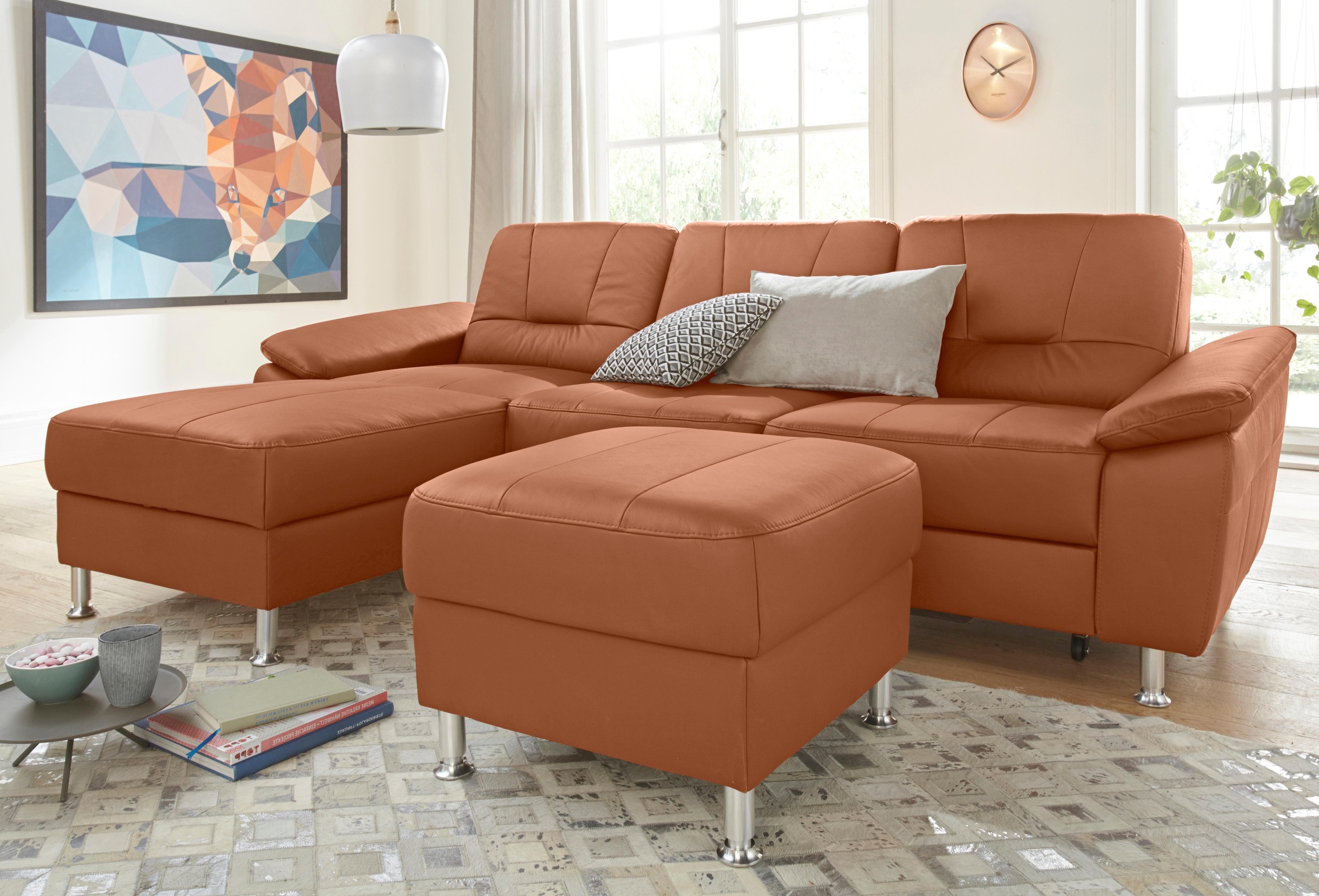 exxpo - sofa fashion Ecksofa »Castello, L-Form«, wahlweise mit Bettfunktion