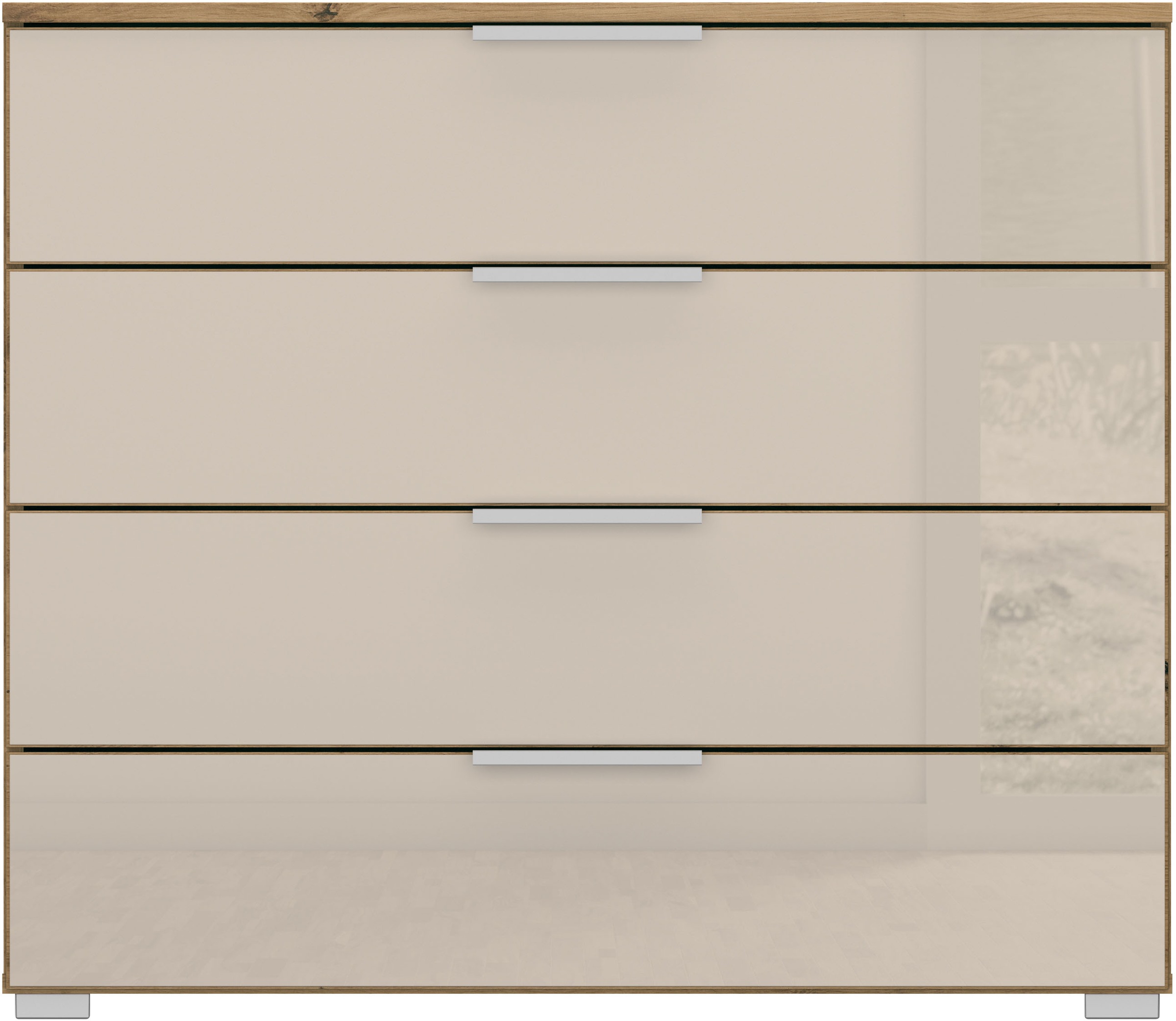 rauch Schubkastenkommode »Sideboard Kommode Schubkastenkommode KOLUNA mit Glasfront«, (Breite 80 cm), vier große und geräumige Schubladen mit viel Stauraum MADE IN GERMANY