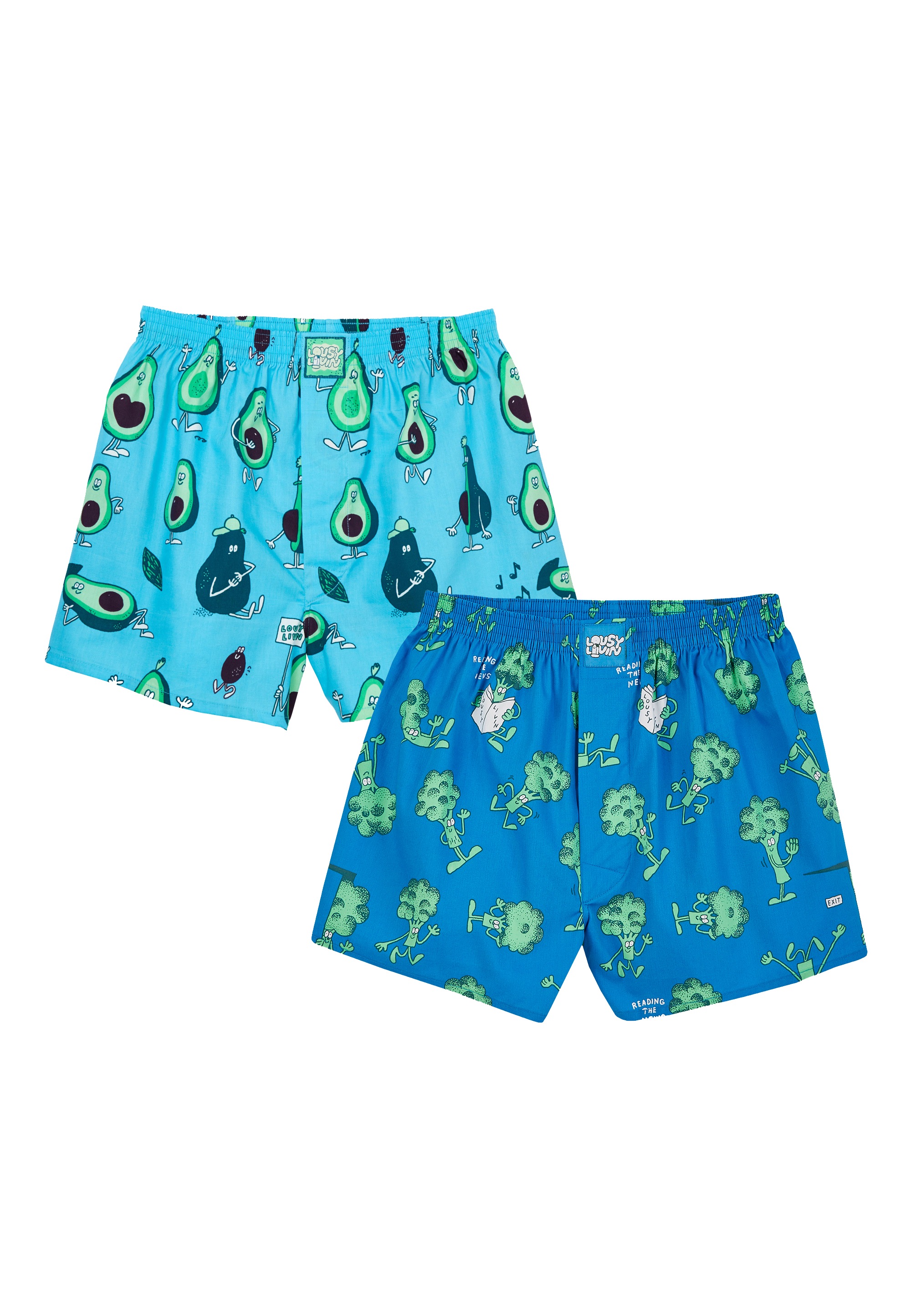 Lousy Livin Boxershorts »2 Pack Avocado & Broccoli«, (2 St.), Locker geschnitten