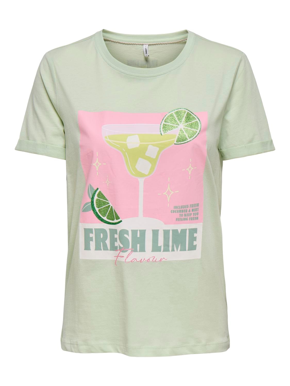 ONLY T-Shirt "ONLKITA S/S DRINKS TOP BOX JRS" Baumwolle, regular fit, Rundh günstig online kaufen