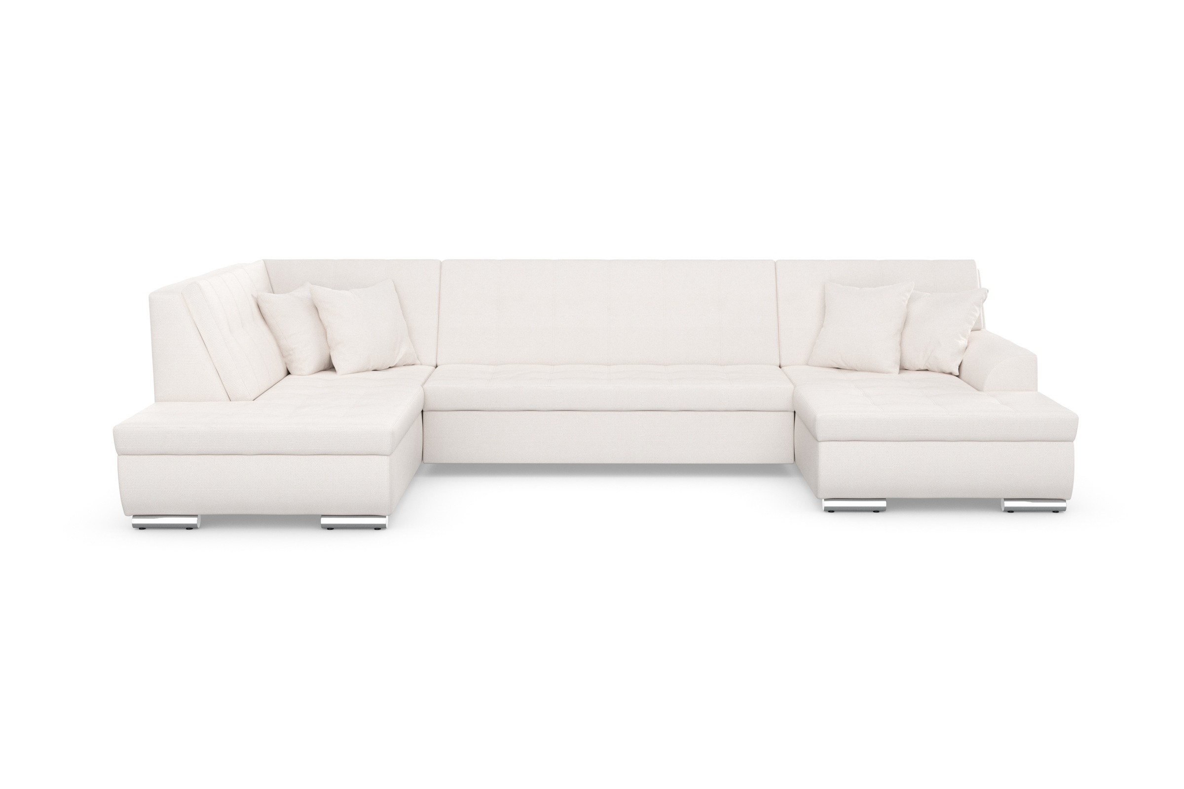 DOMO collection Wohnlandschaft »Treviso incl. Zierkissen, moderne Steppung, XXL: B/T/H: 364/201/83 cm«, wahlweise mit Bettfunktion, in vielen Bezugsarten auch in Cord U-Form