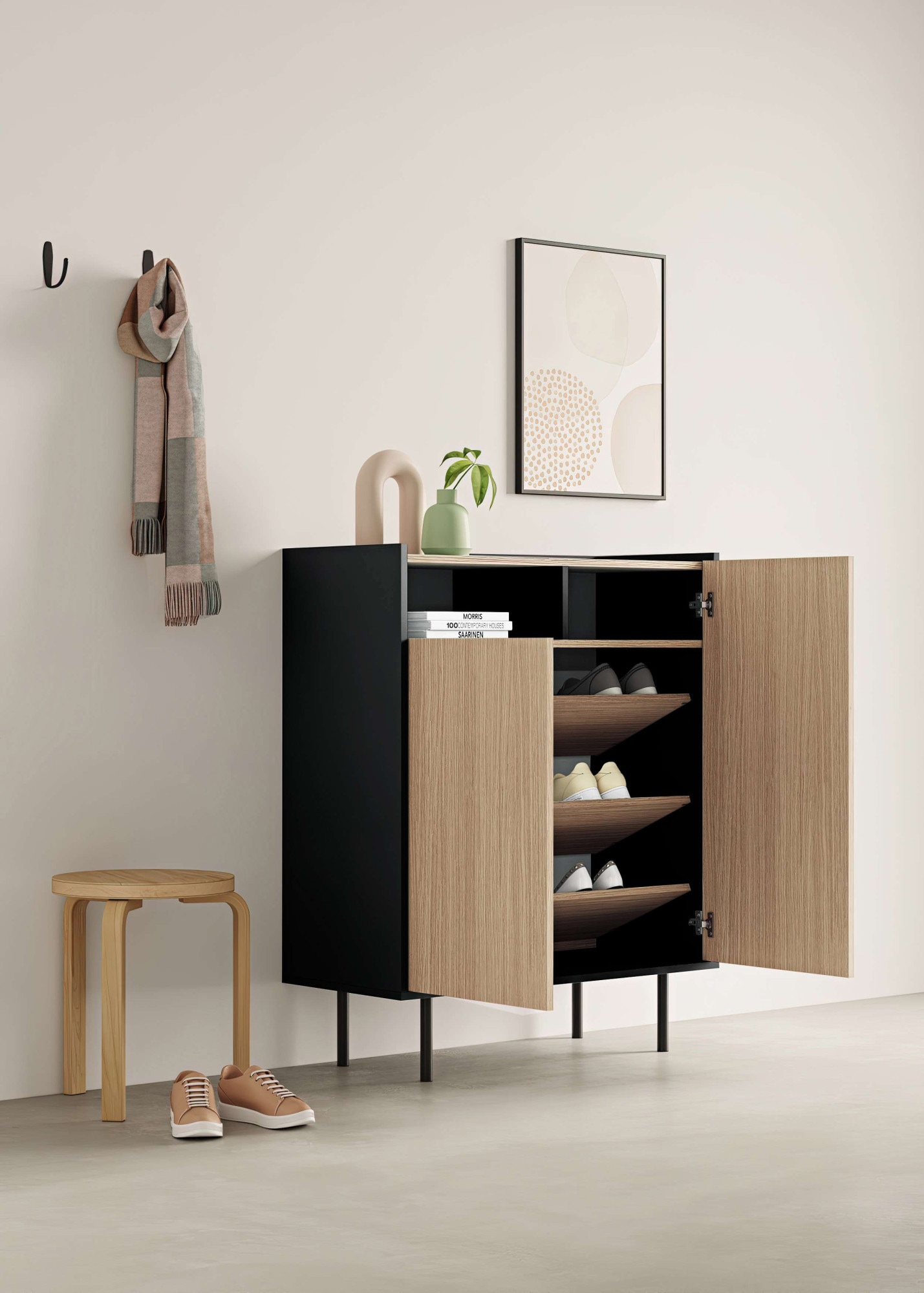 TemaHome Schuhschrank »Sienna flexibler Schrank, Mehrzweckschrank, Schuhkommode,«, 2 Türen, variable Böden, mit Metallfüsse