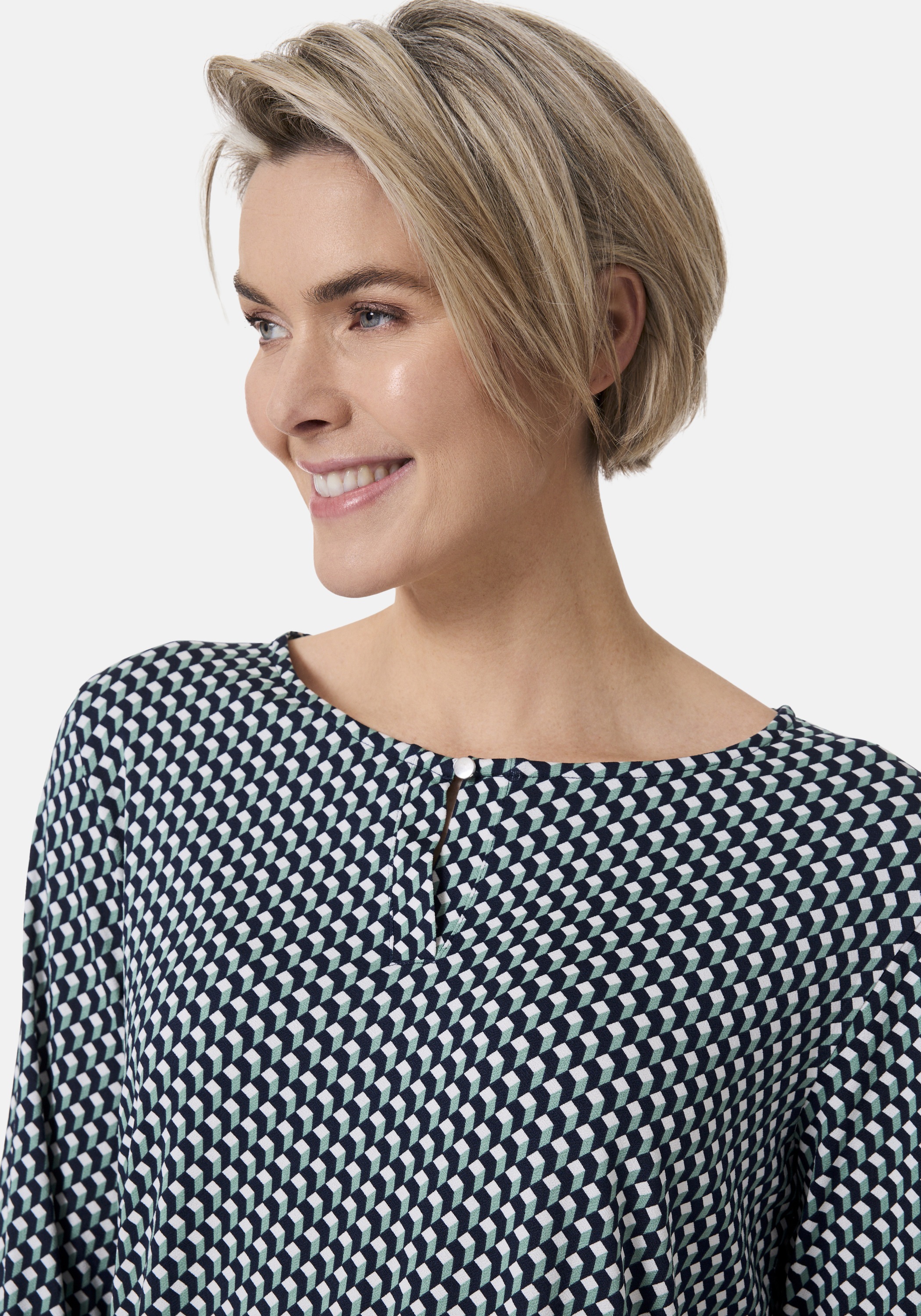 Thumbnail - STOOKER WOMEN Langarmshirt "CALLA Print Langarmshirt", Regular Fit Blusen-Shirt mit grafischem Print für Damen
