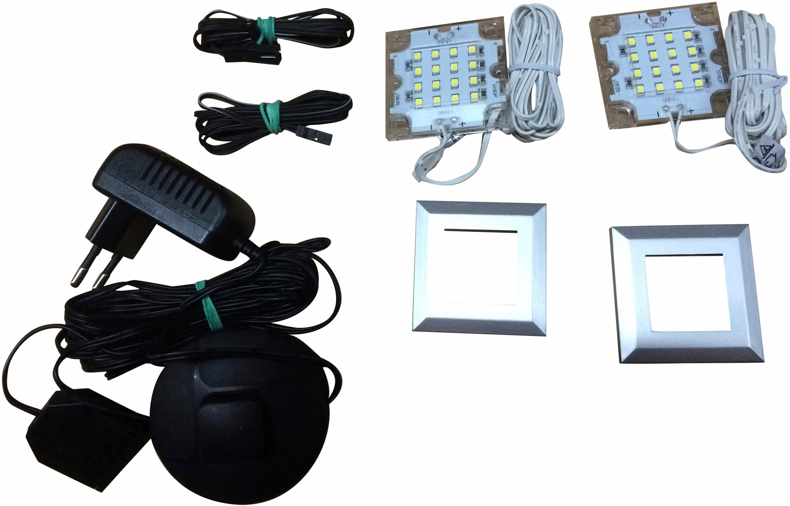 Thumbnail - trendteam LED Unterbauleuchte LED-Board 2 Stk. Kaltweiß LED Unterbauspots mit kalt-weißem Licht - Mit Fußschalter