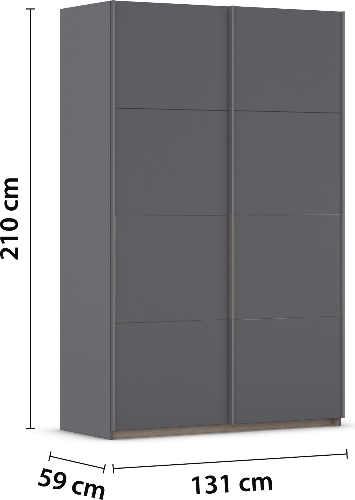 rauch Schwebetürenschrank »Kleiderschrank Schrank Garderobe Schlafzimmerschrank OXFORD«, (in 3 verschiedenen Ausstattungen BASIC/CLASSIC/PREMIUM), mit Griffleisten aus Metall, auch für kleinere Räume MADE IN GERMANY